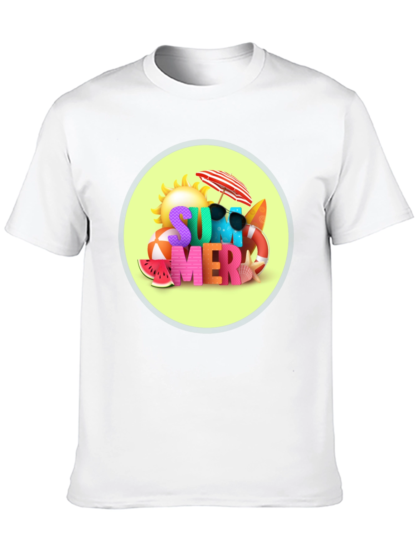 Camiseta Negra Estampado Verano