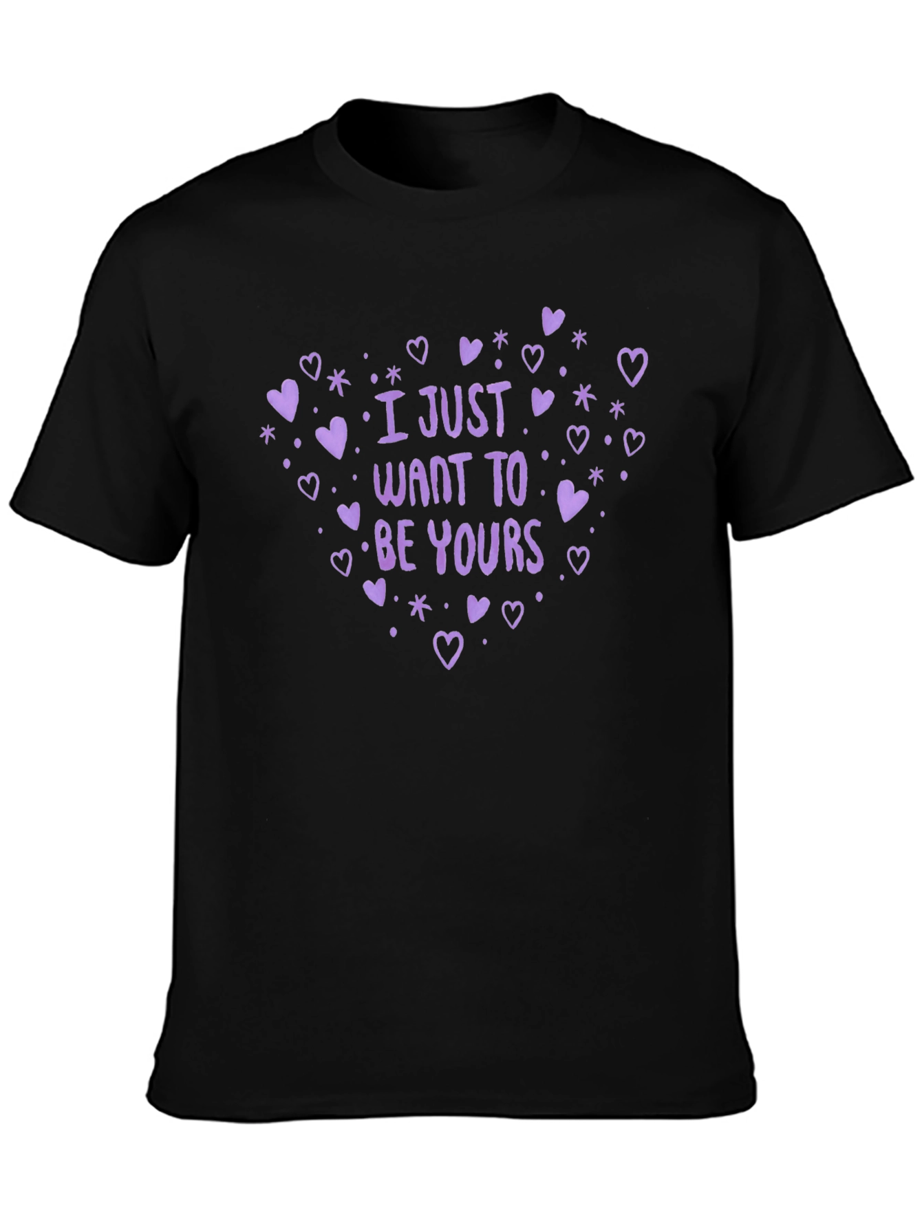 Camiseta Negra con Diseño Romántico Be Yours