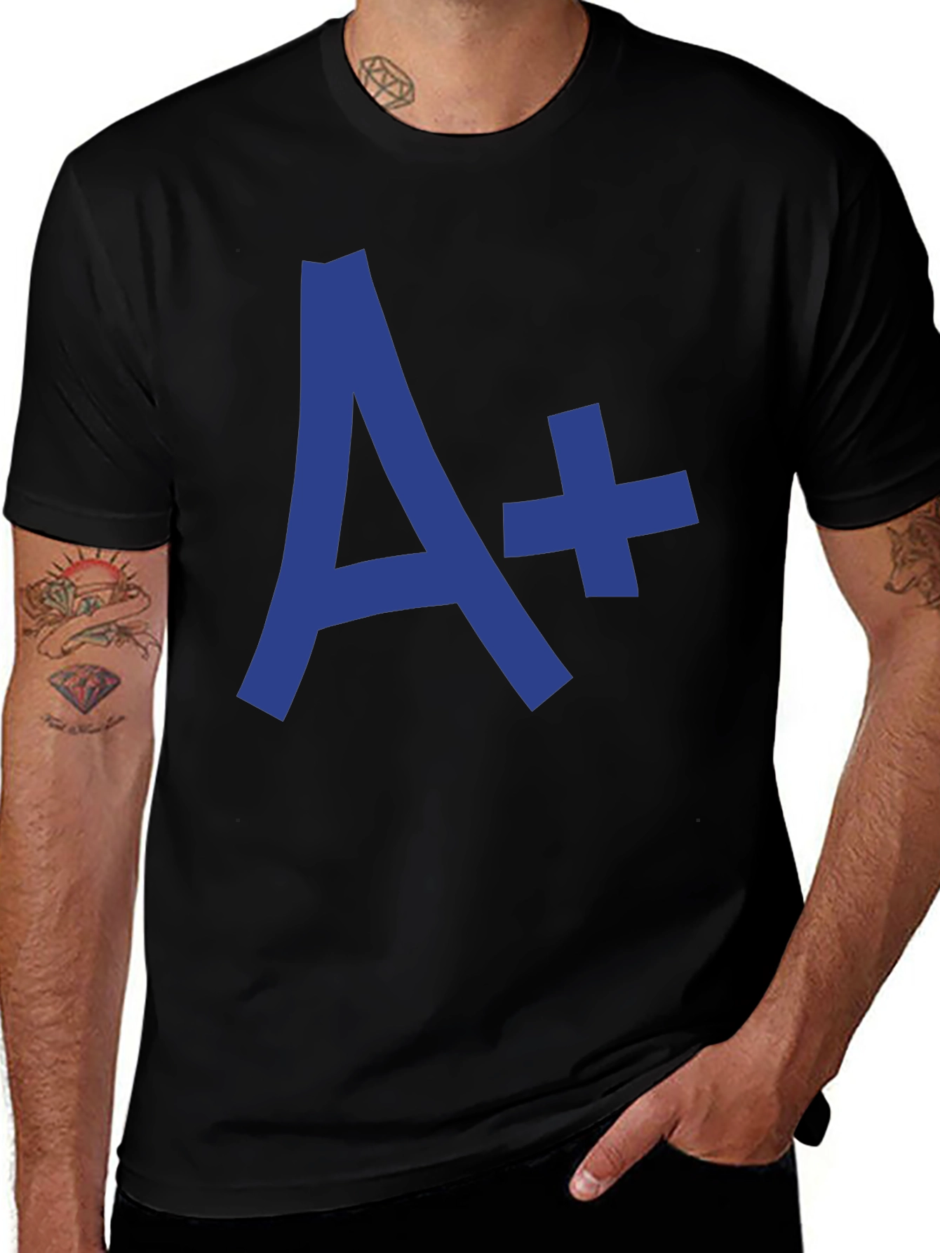 Camiseta Negra A+ - Estilo Casual y Confortable