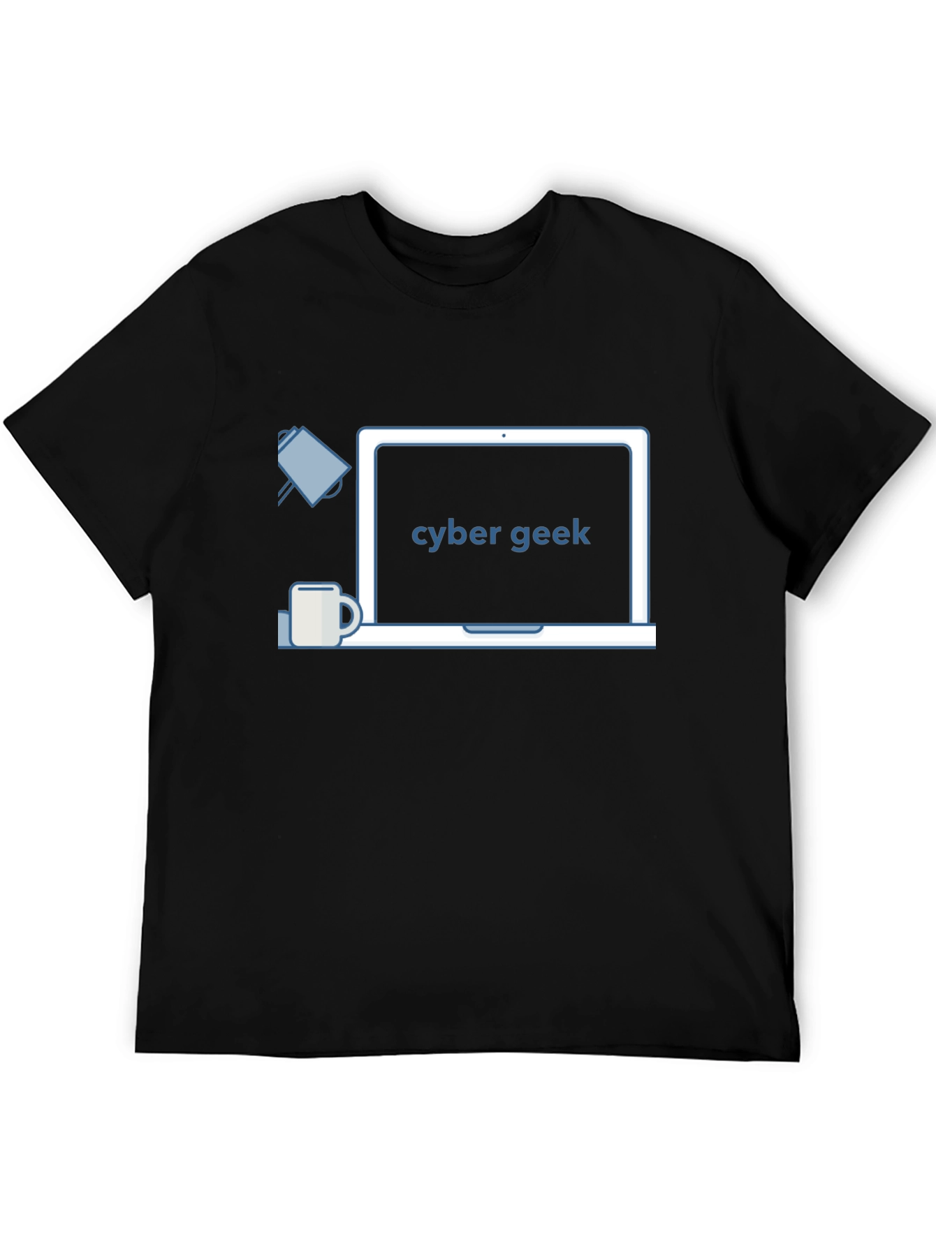 Camiseta Negra Cyber Geek - Diseño Moderno