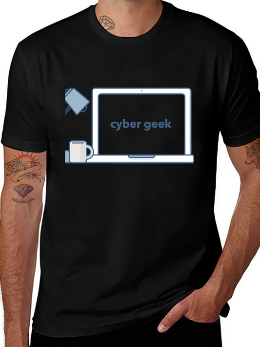 Camiseta Negra Cyber Geek - Diseño Moderno