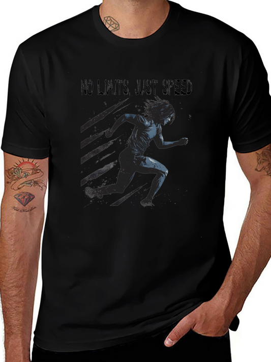 Camiseta Negra Deportiva: Sin Límites Solo Velocidad