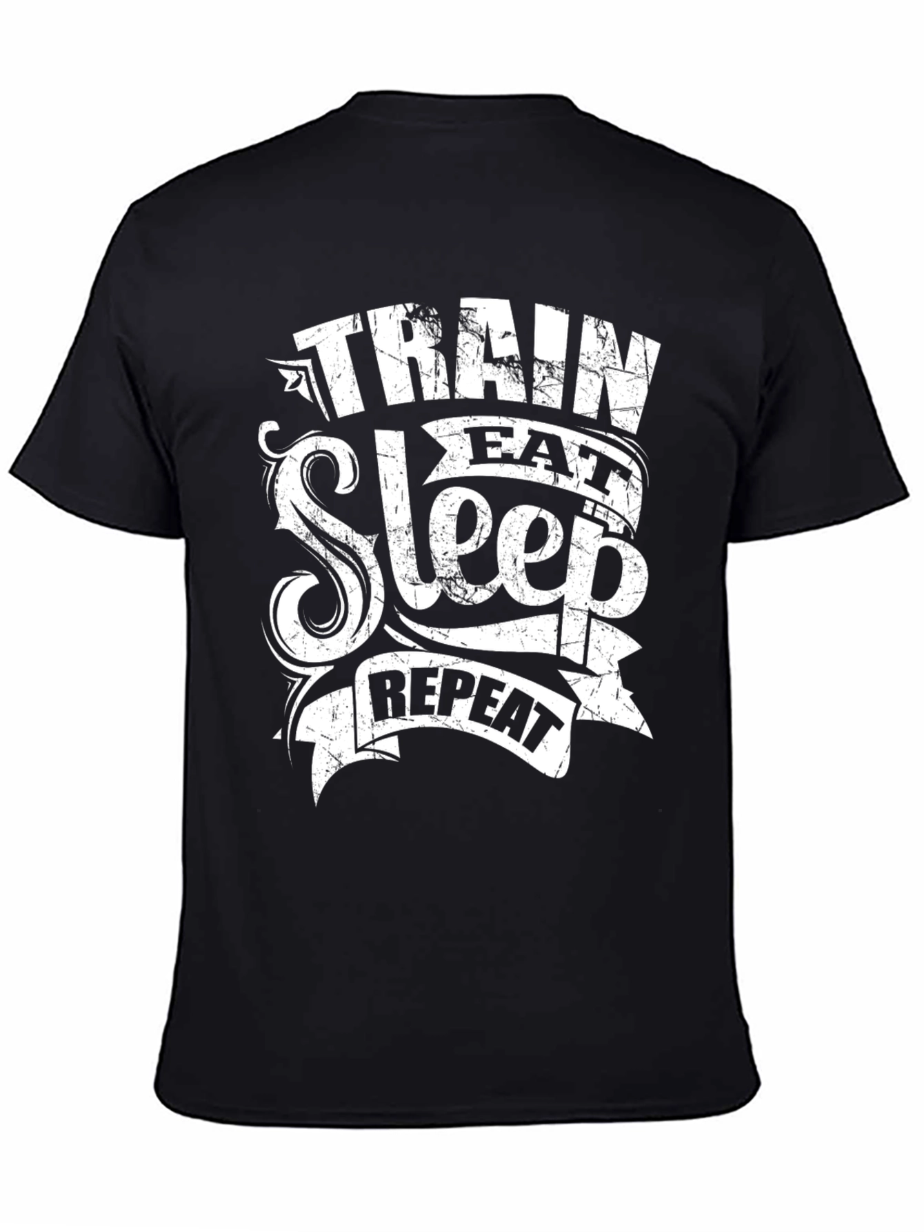 Camiseta Negra Hombre: Entrena Come Duerme Repite