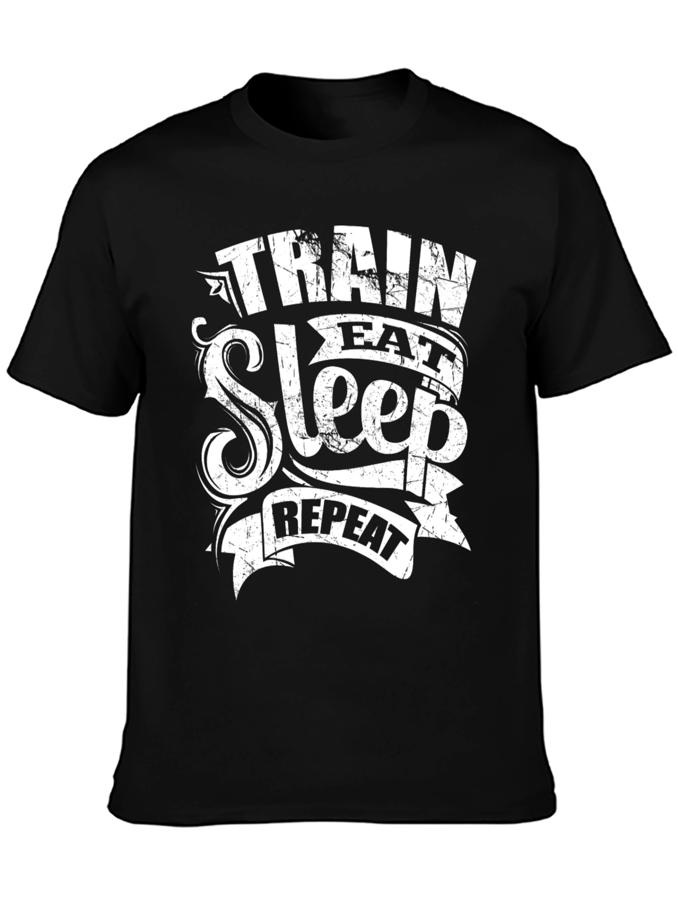 Camiseta Negra Hombre: Entrena Come Duerme Repite