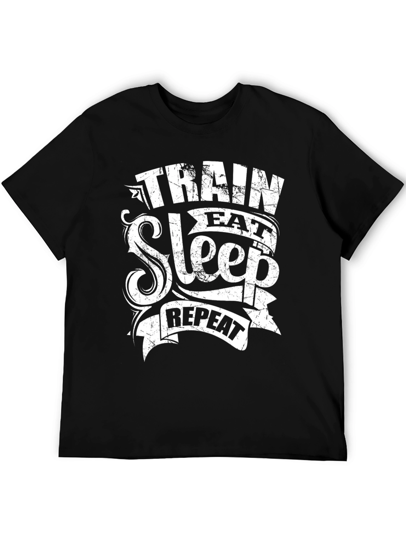 Camiseta Negra Hombre: Entrena Come Duerme Repite