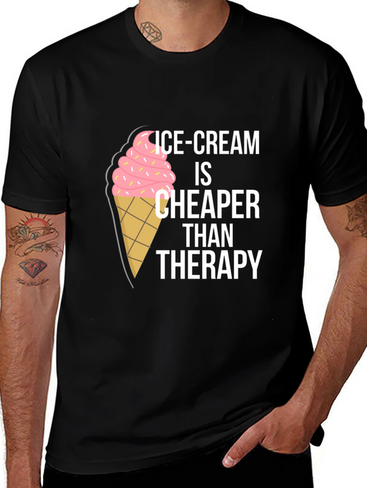 Camiseta Negra con Diseño Helado - Terapia Económica