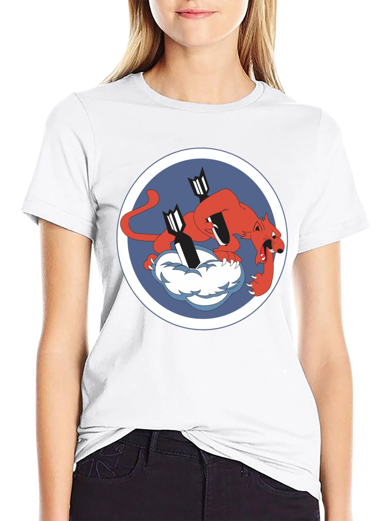 Camiseta Negra con Diseño de Tigre Bombardero