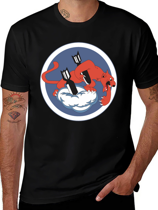 Camiseta Negra con Diseño de Tigre Bombardero