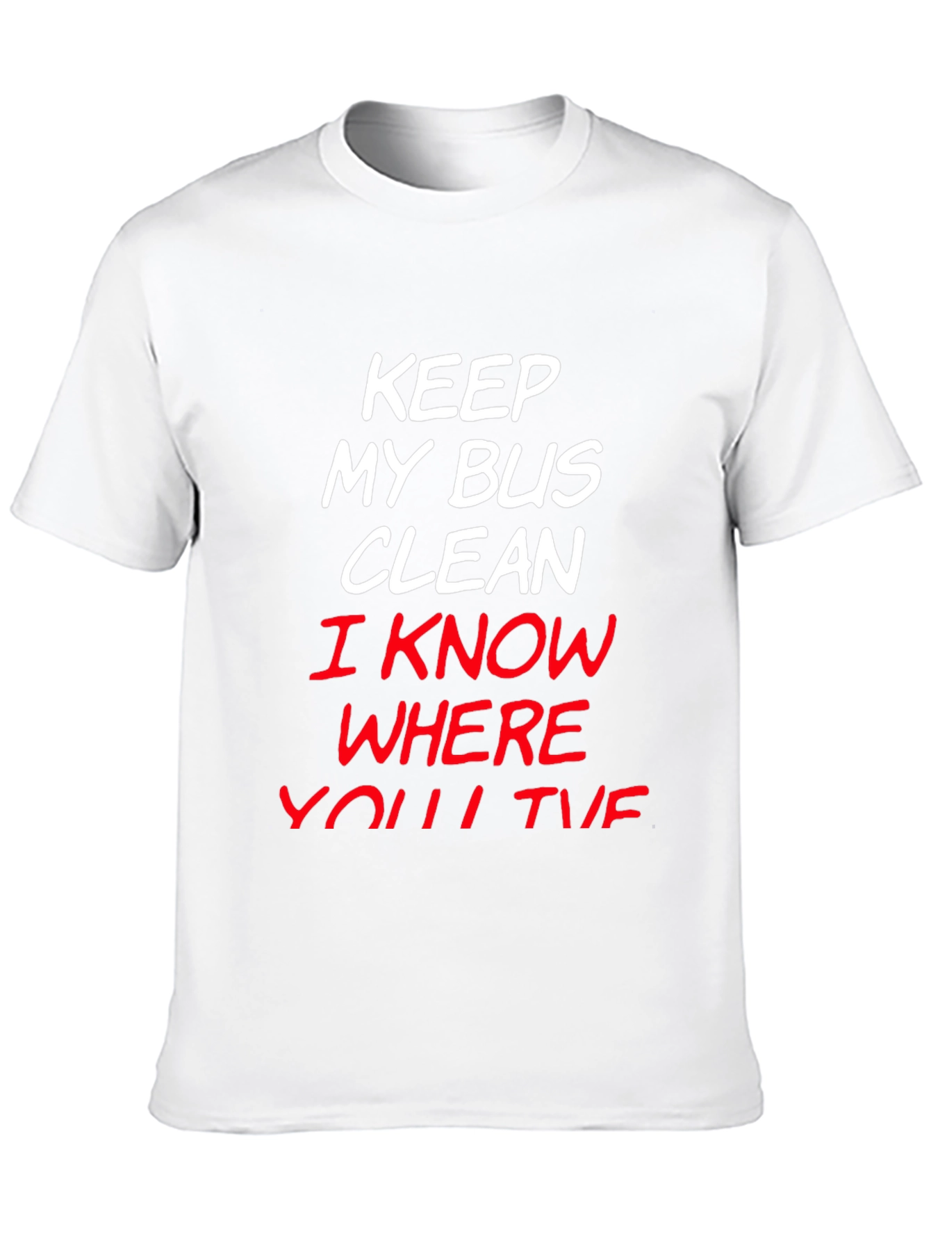 Camiseta Negra con Mensaje Mantén Mi Bus Limpio