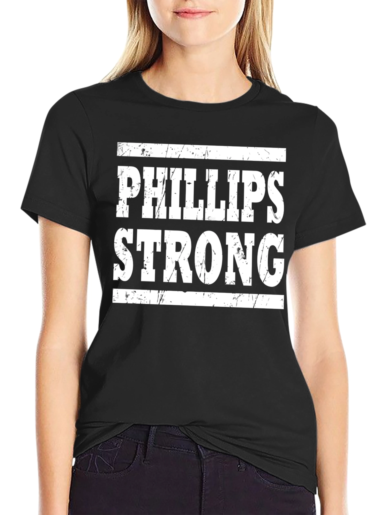 Camiseta Negra Phillips Strong con Diseño Texturizado