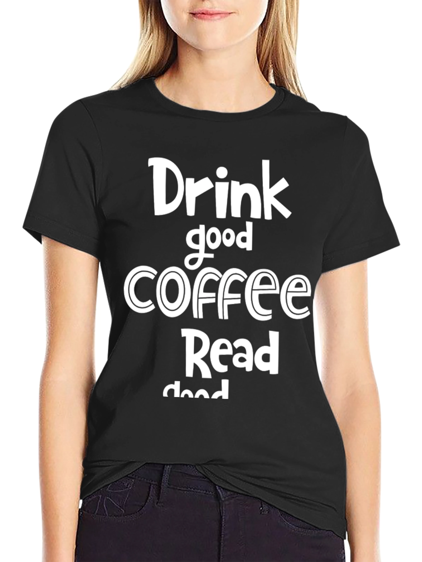 Camiseta Negra: Bebe Café Lee Libros