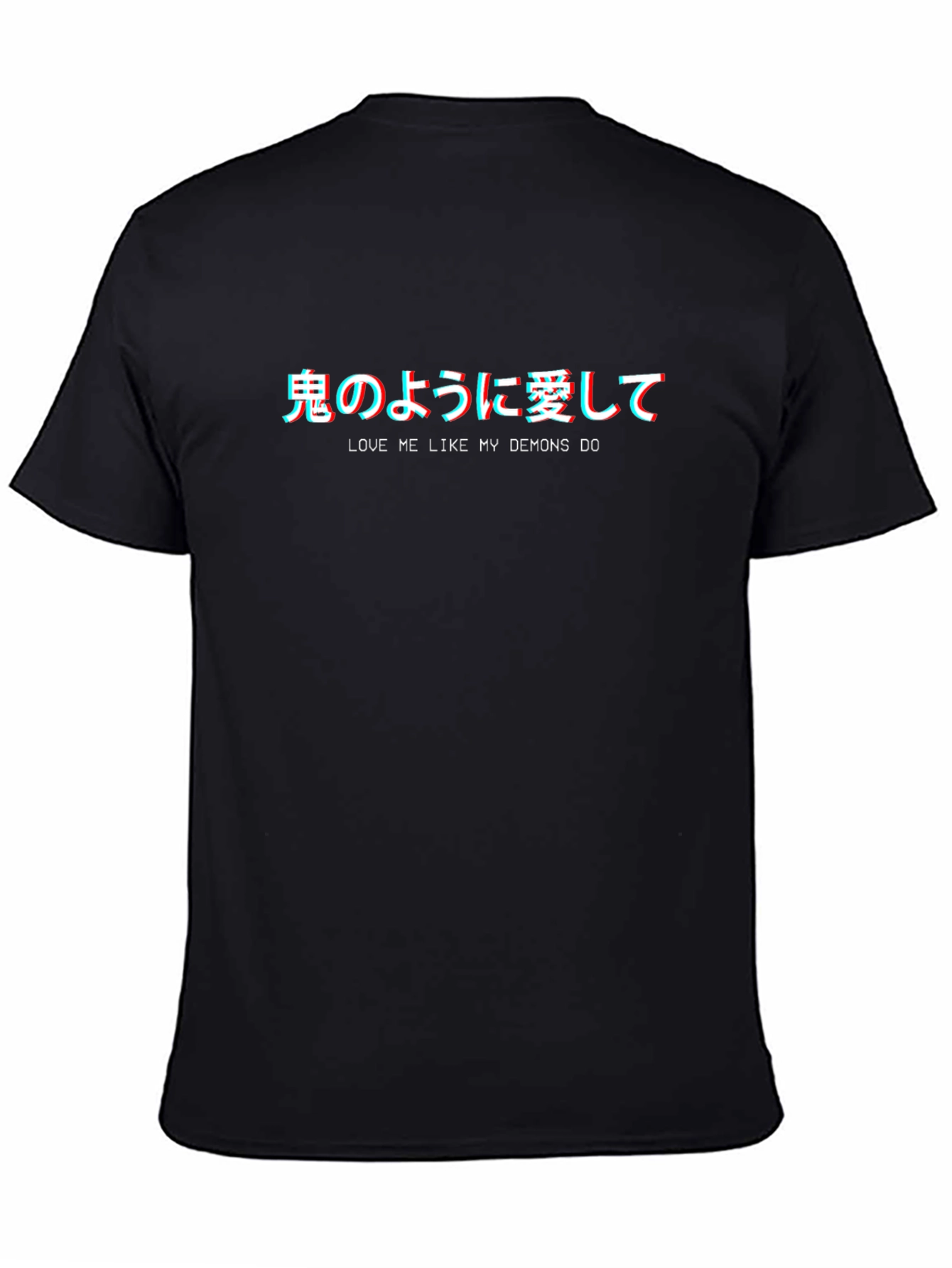 Camiseta Negra Estilo Anime Ámame Como Mis Demonios