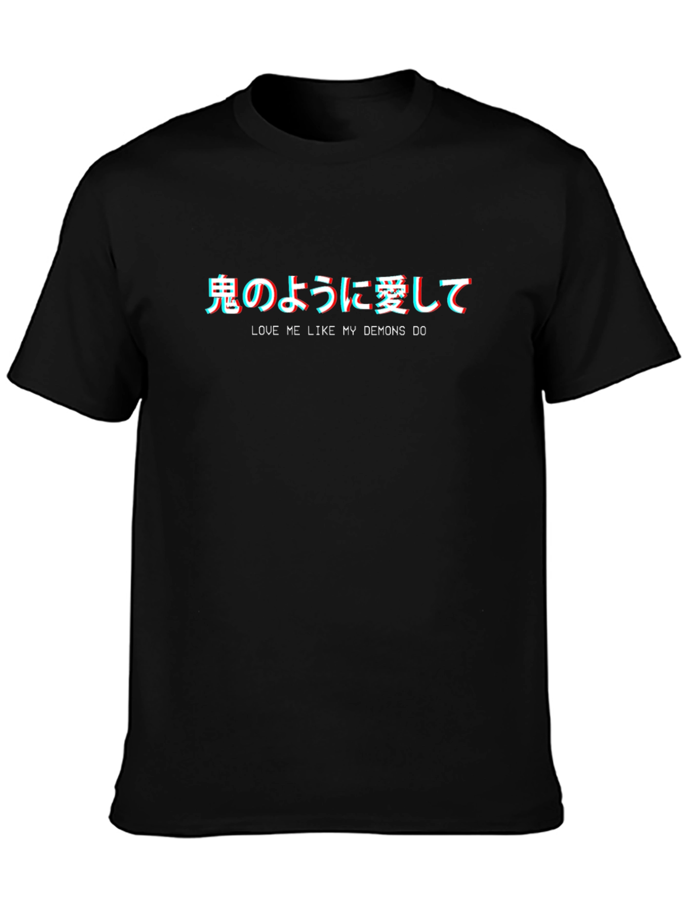 Camiseta Negra Estilo Anime Ámame Como Mis Demonios
