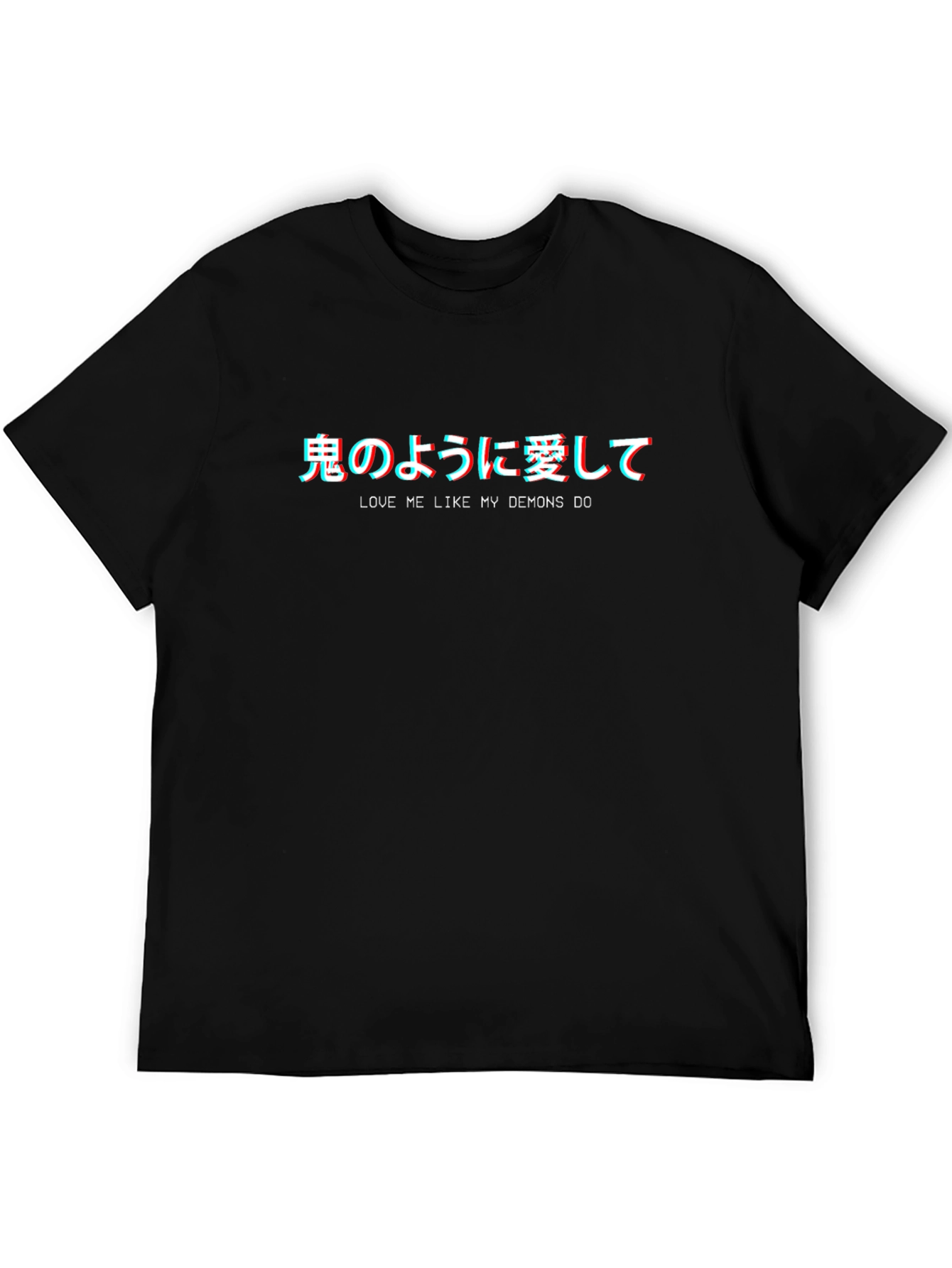 Camiseta Negra Estilo Anime Ámame Como Mis Demonios