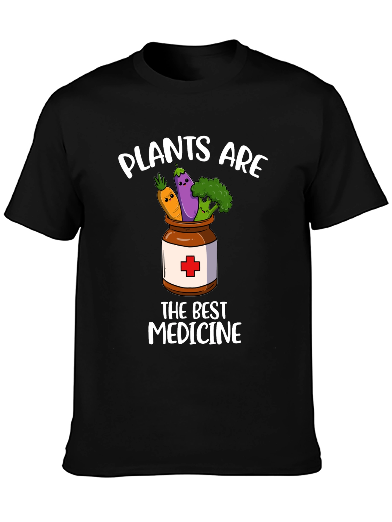 Camiseta Negra: Plantas Son la Mejor Medicina