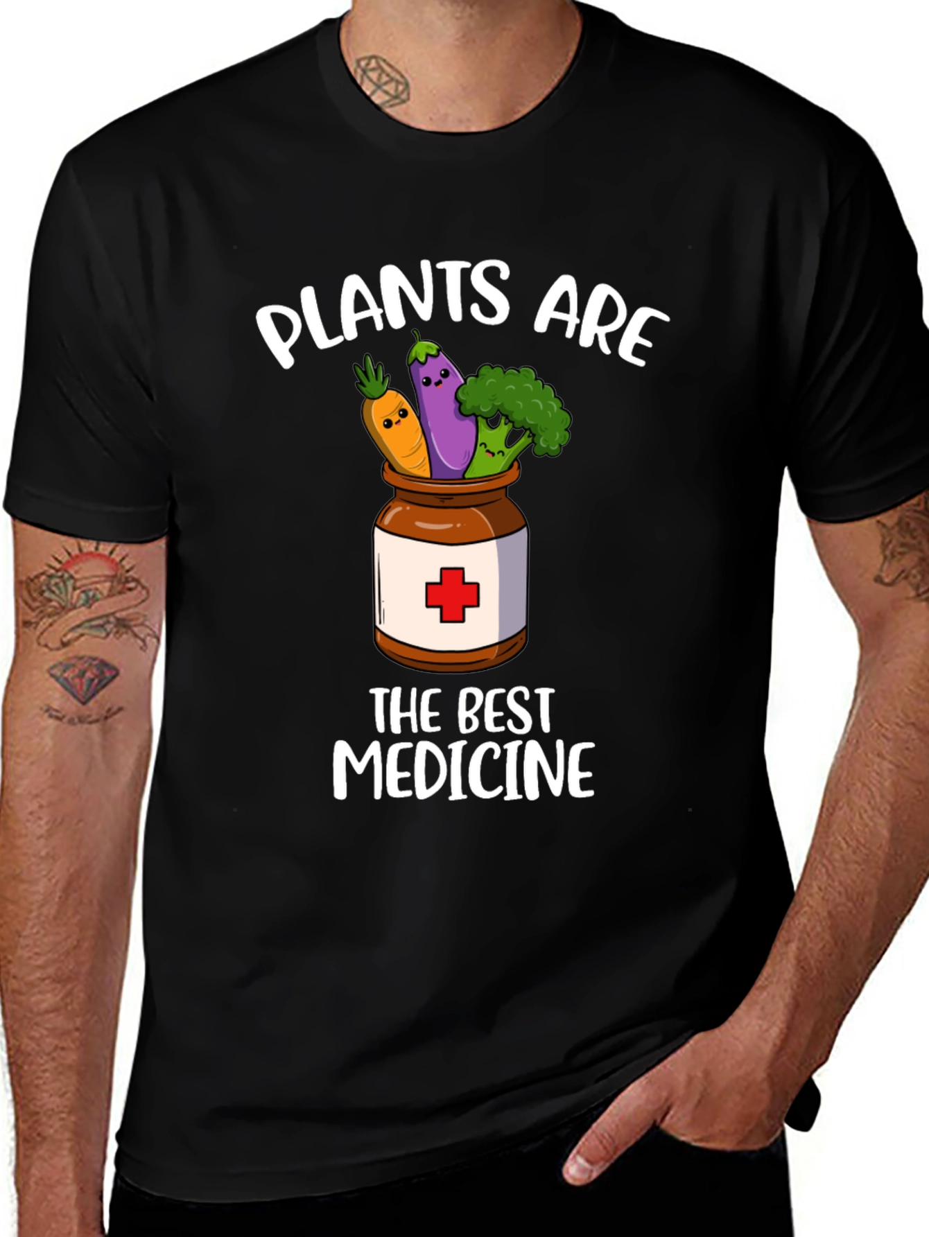 Camiseta Negra: Plantas Son la Mejor Medicina