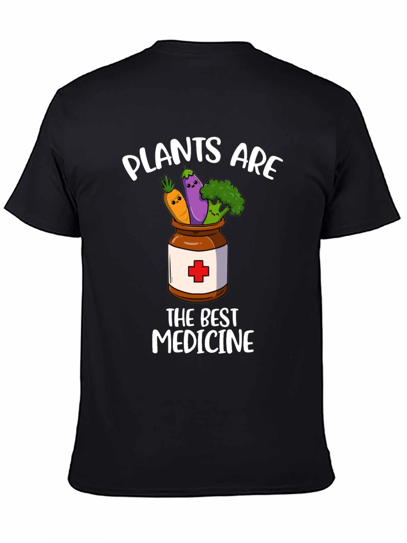 Camiseta Negra: Plantas Son la Mejor Medicina