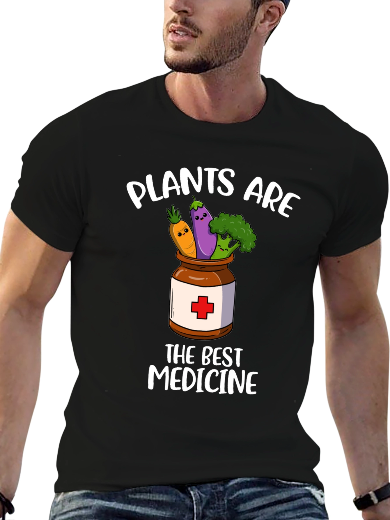 Camiseta Negra: Plantas Son la Mejor Medicina