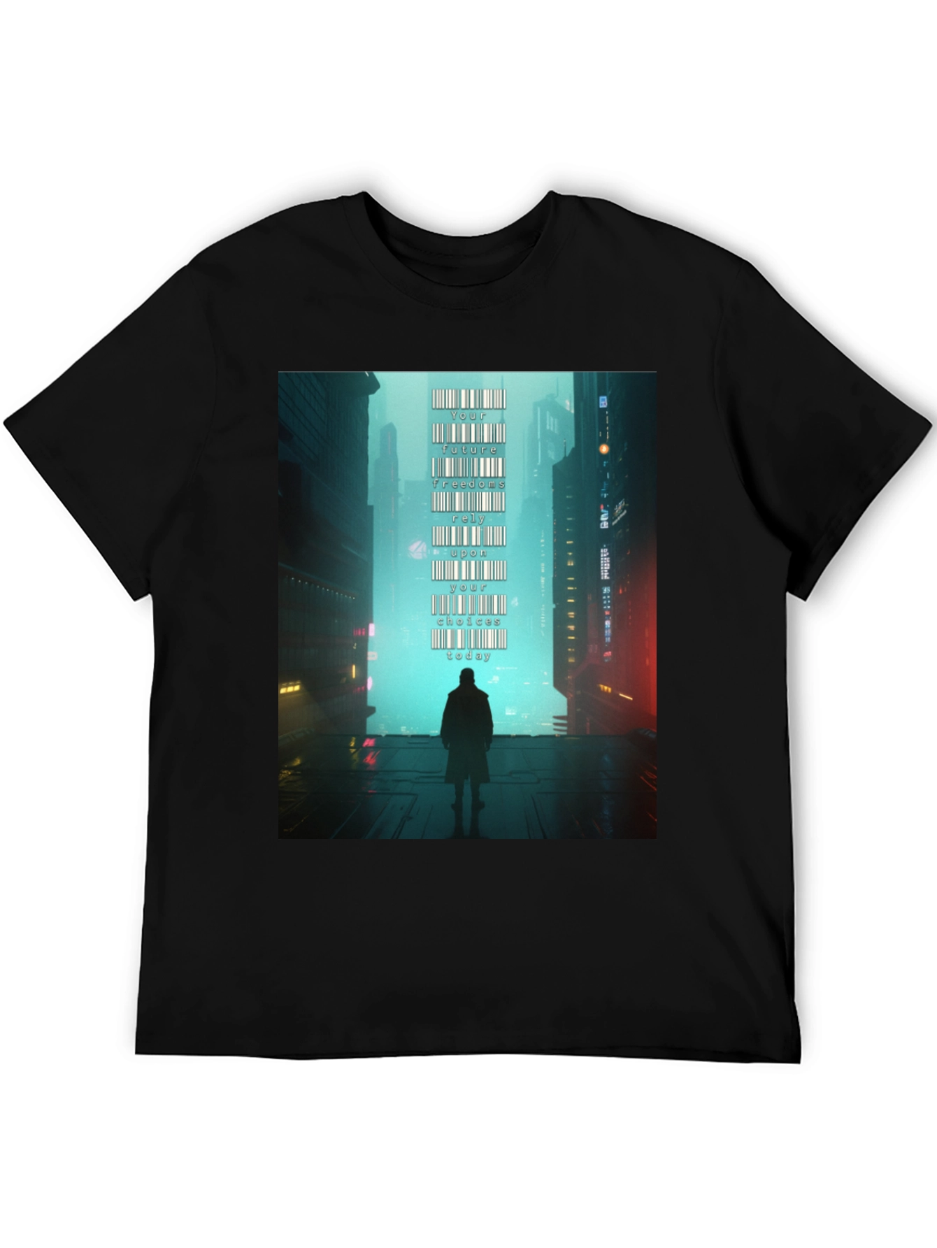 Camiseta Hombre: Futuro Cyberpunk