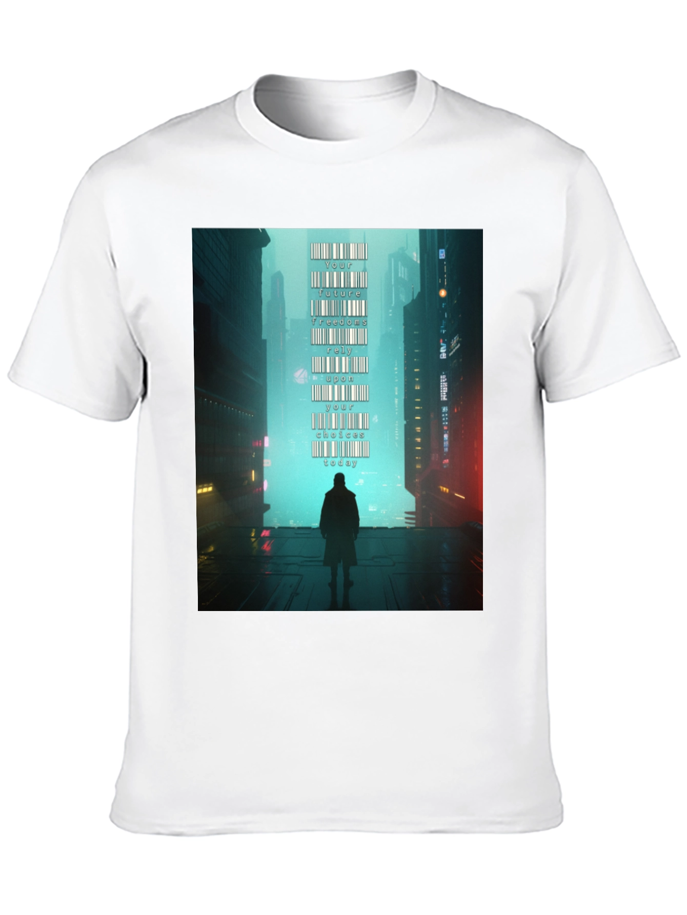 Camiseta Hombre: Futuro Cyberpunk