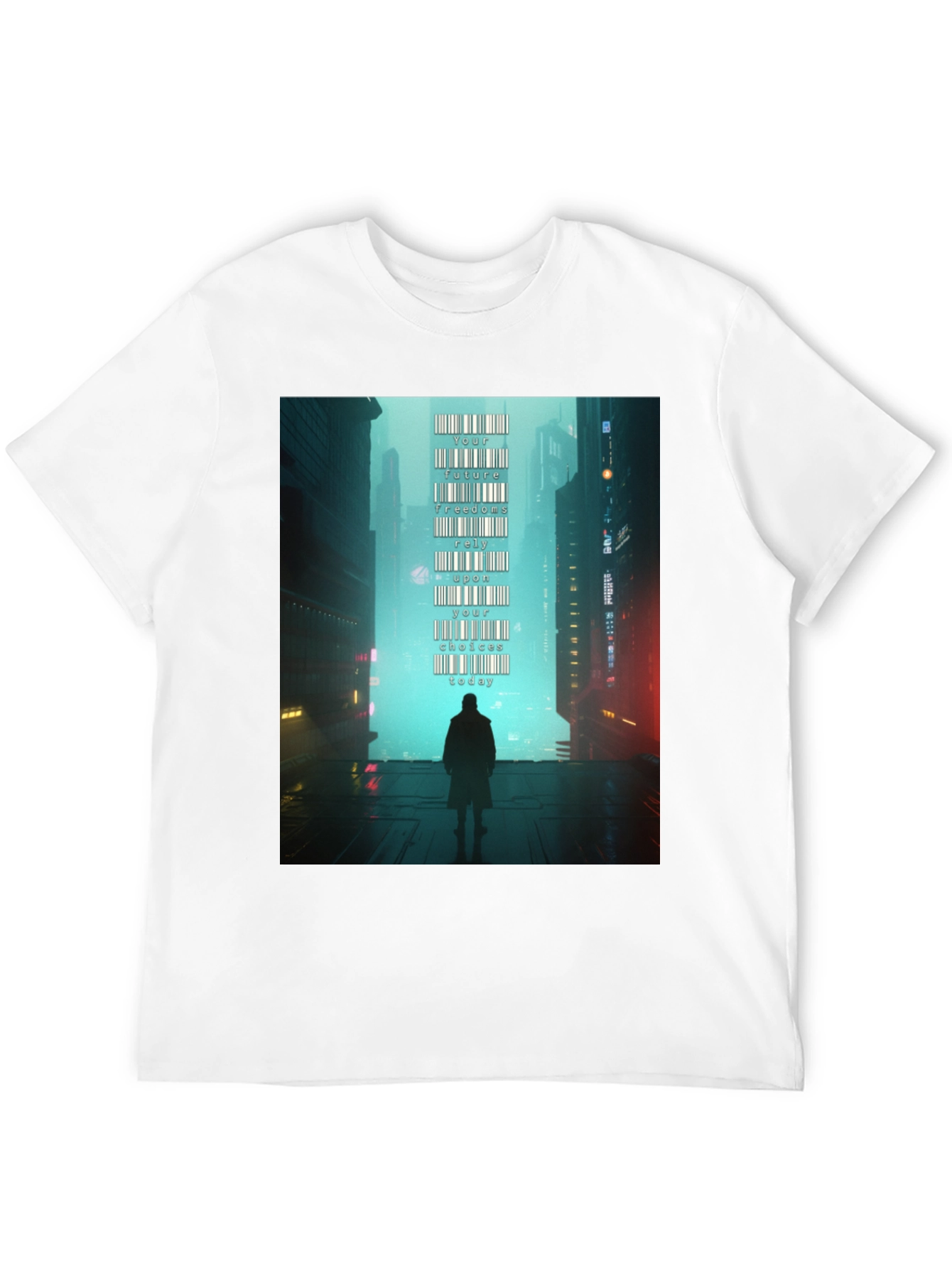 Camiseta Hombre: Futuro Cyberpunk