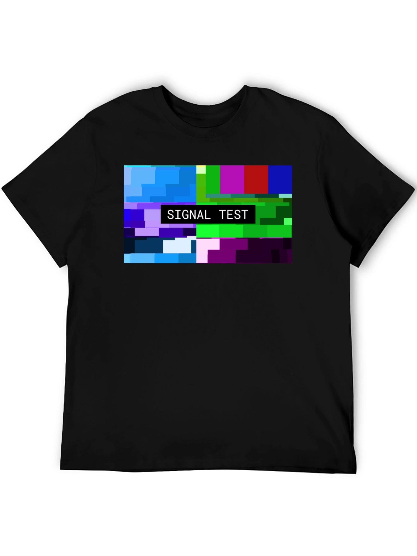 Camiseta Negra Hombre - Diseño Test de Señal