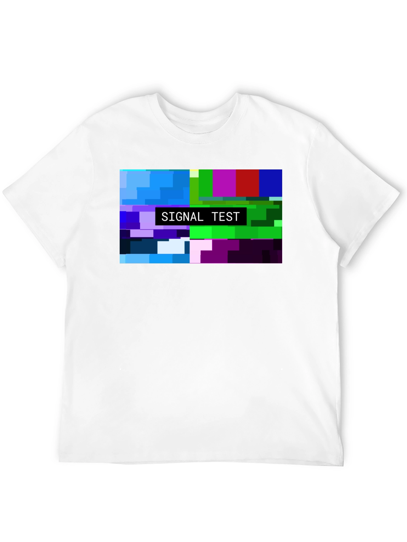 Camiseta Negra Hombre - Diseño Test de Señal