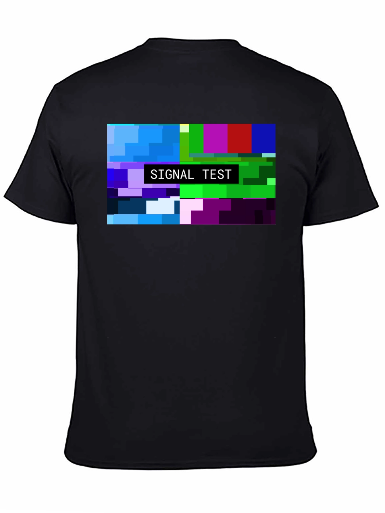 Camiseta Negra Hombre - Diseño Test de Señal