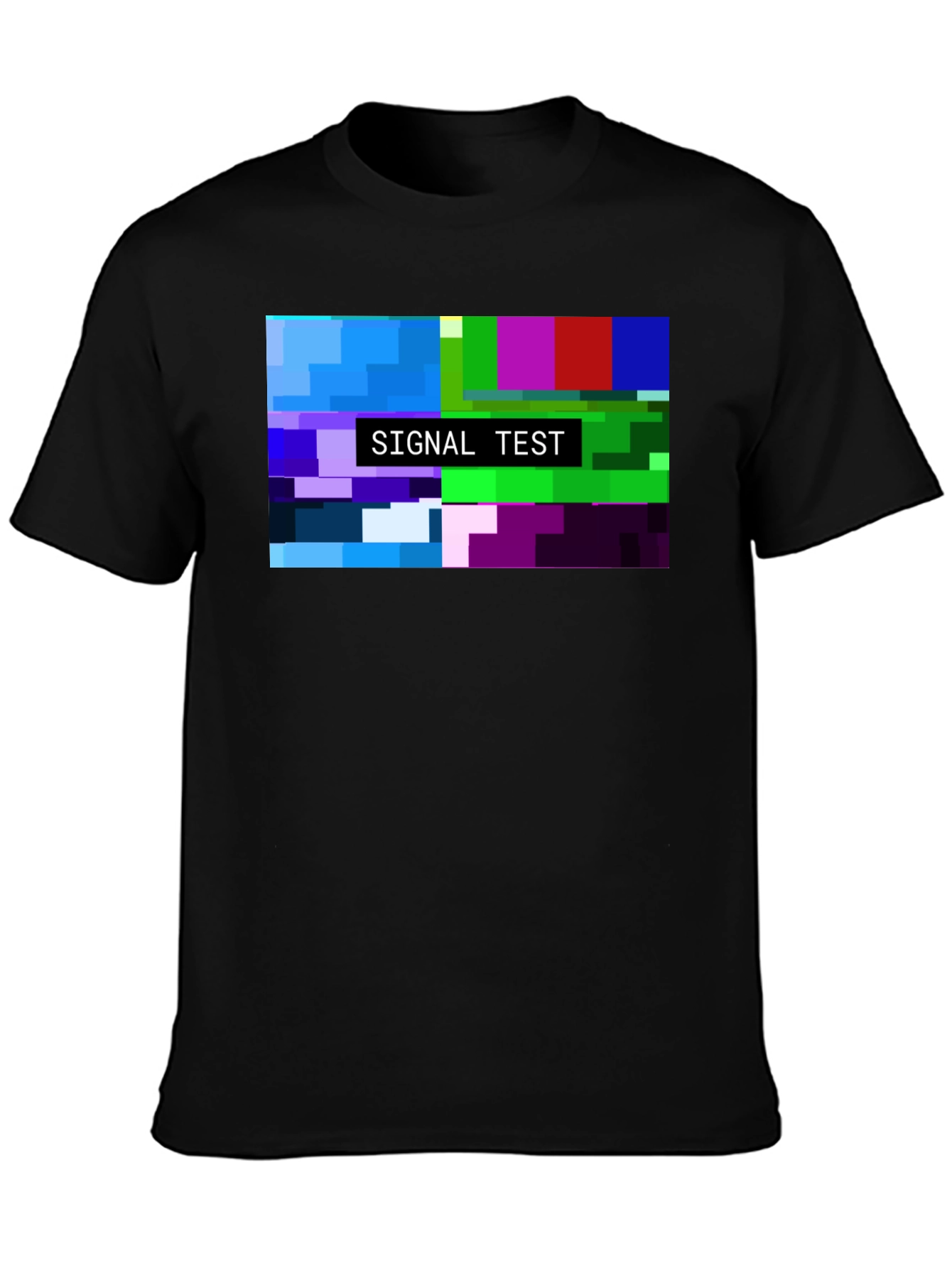 Camiseta Negra Hombre - Diseño Test de Señal
