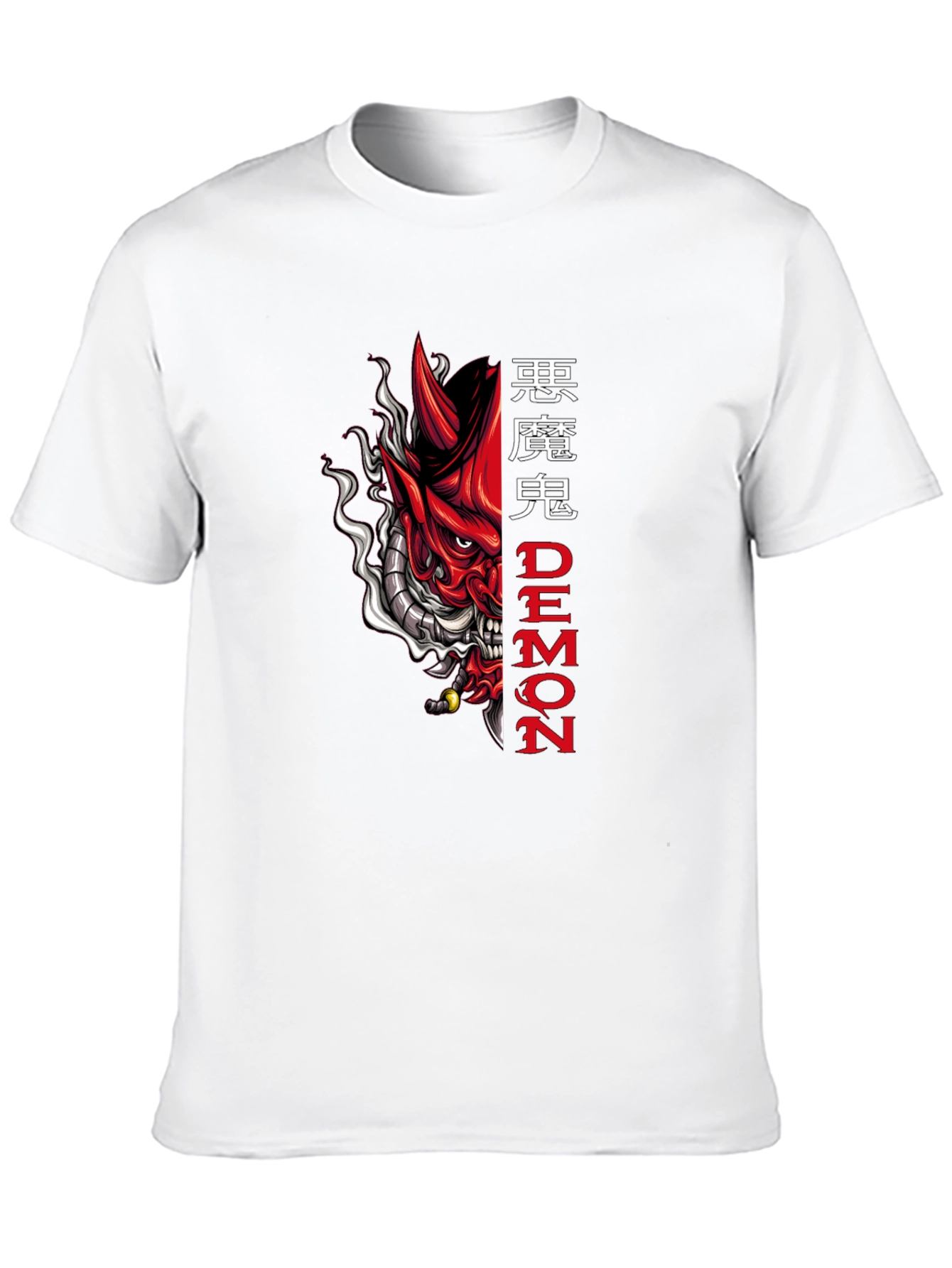 Camiseta Negra con Diseño de Demonio Japonés