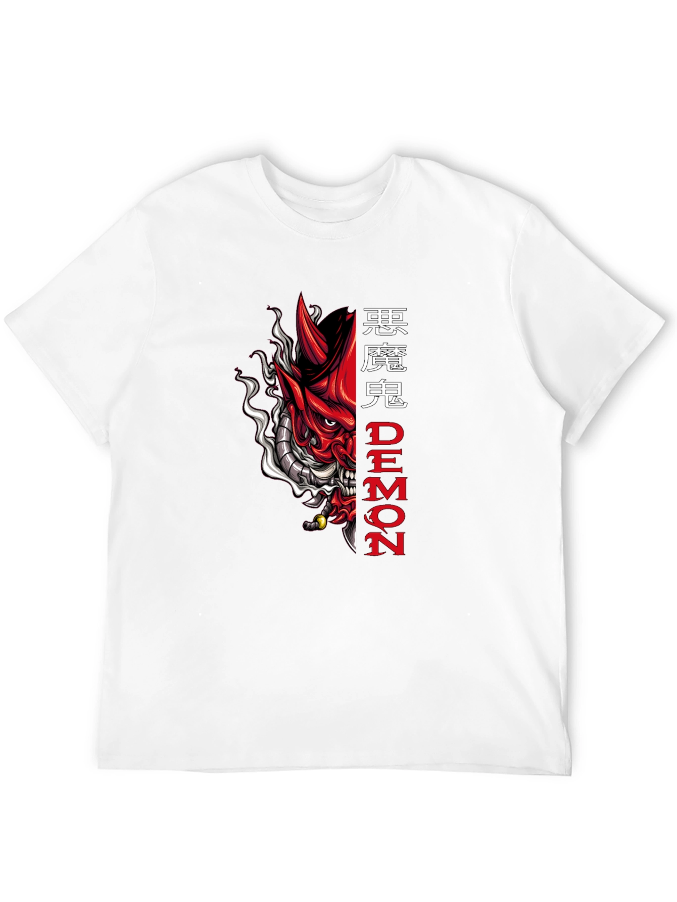 Camiseta Negra con Diseño de Demonio Japonés