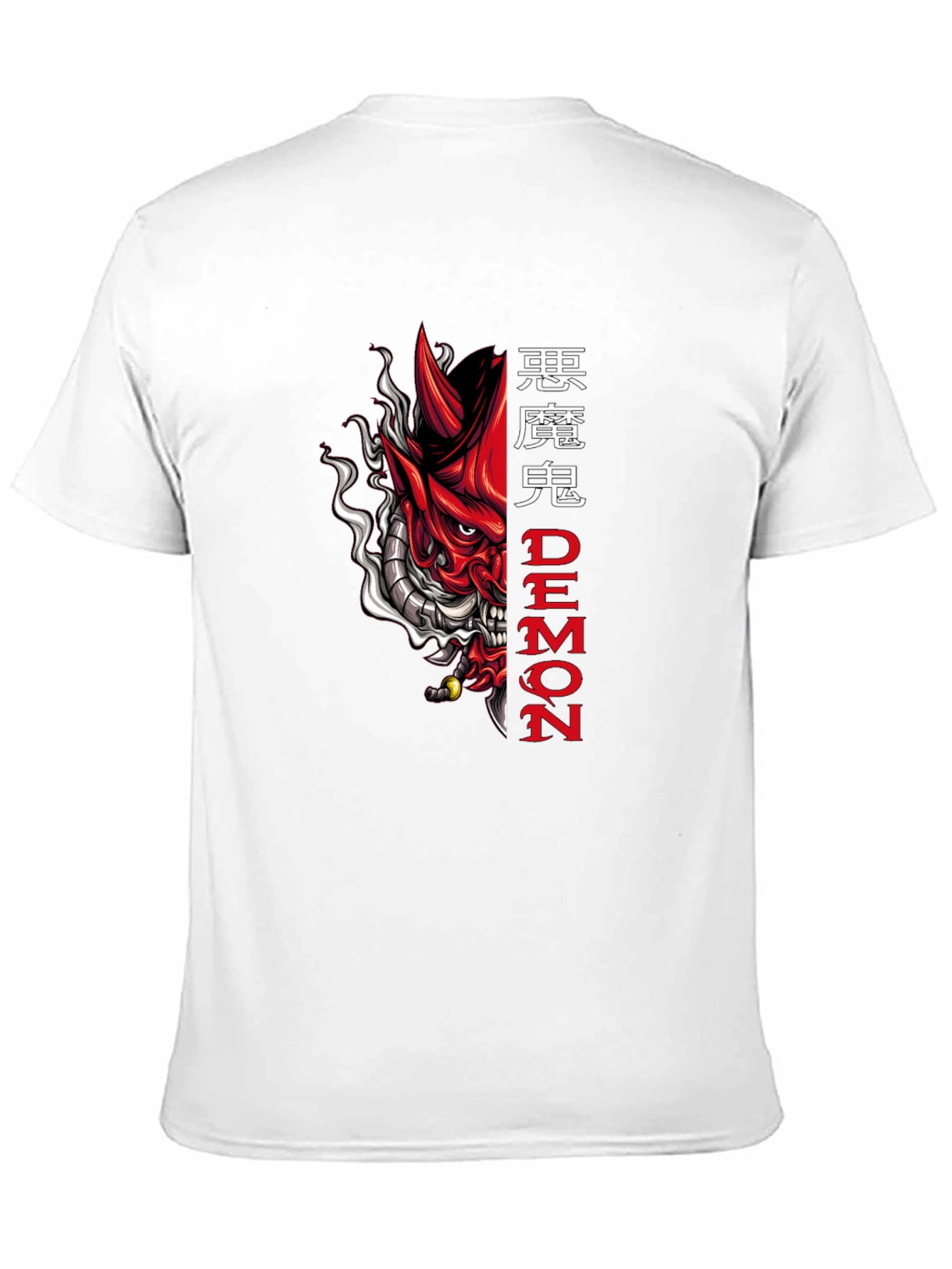 Camiseta Negra con Diseño de Demonio Japonés