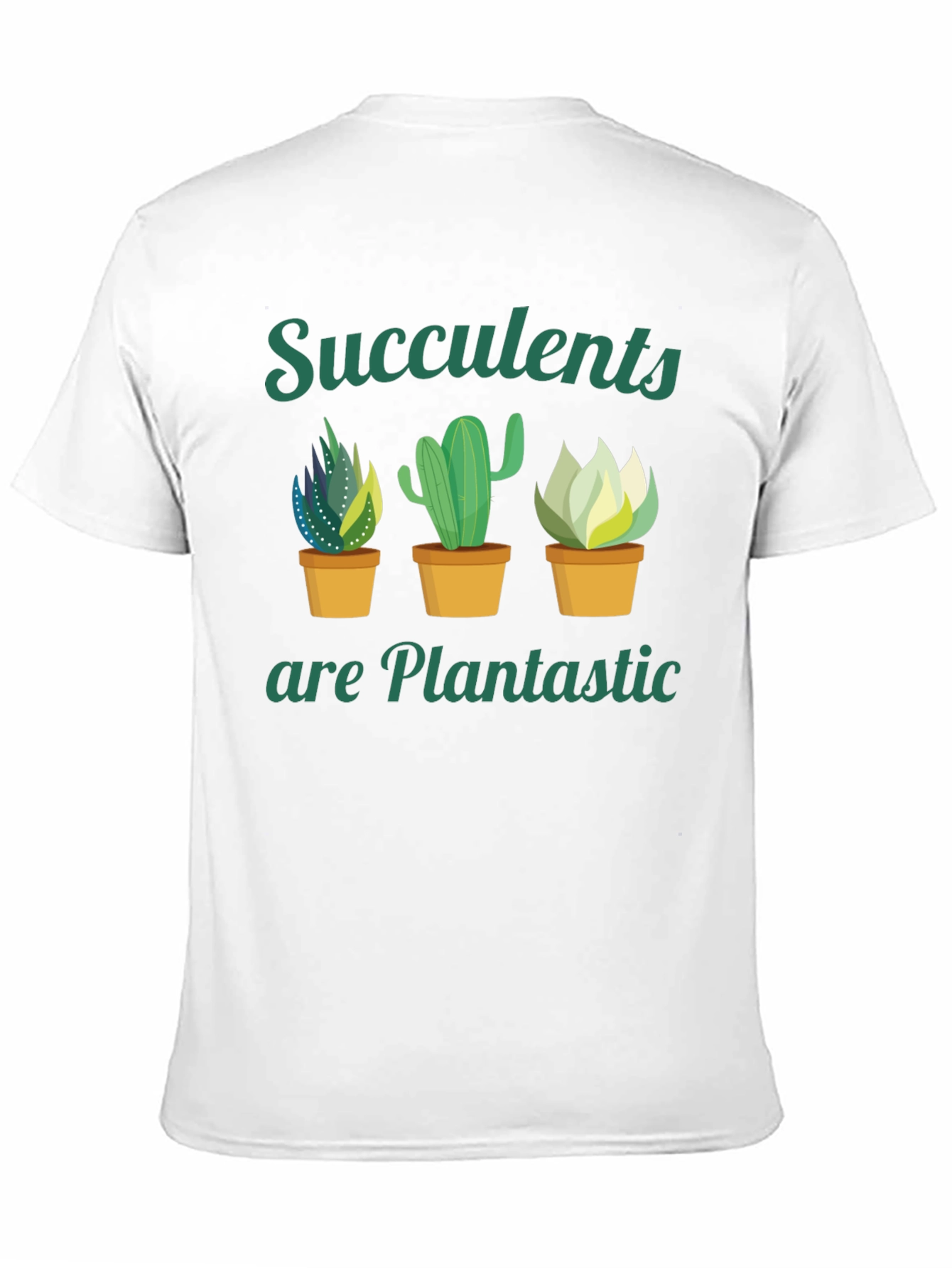 Camiseta Negra con Diseño de Suculentas
