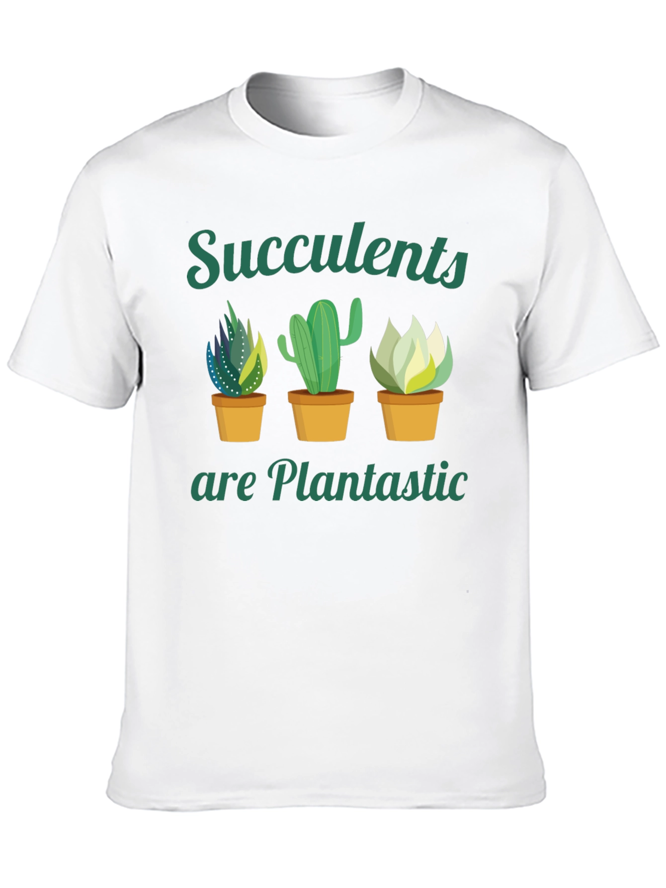 Camiseta Negra con Diseño de Suculentas
