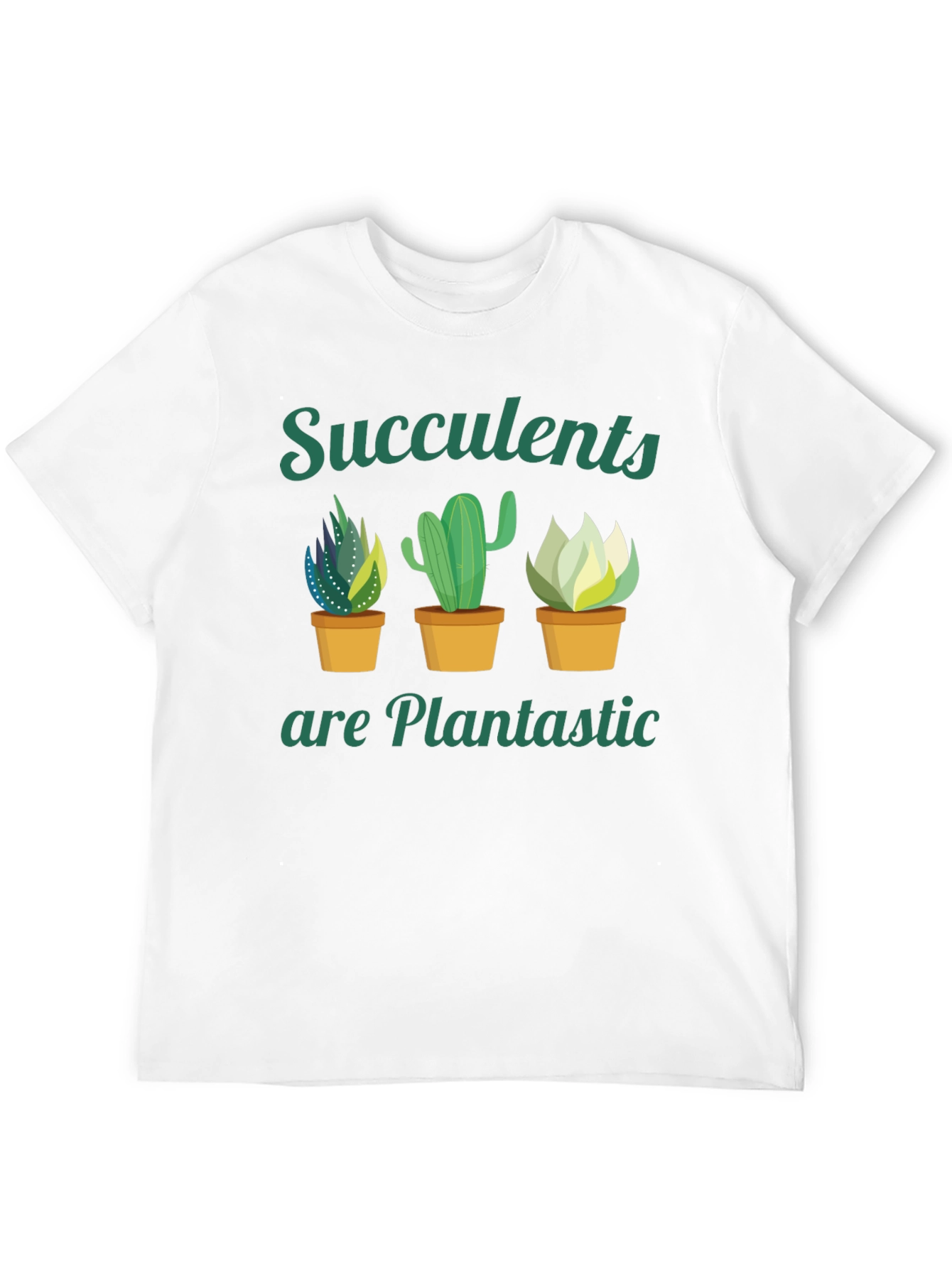 Camiseta Negra con Diseño de Suculentas