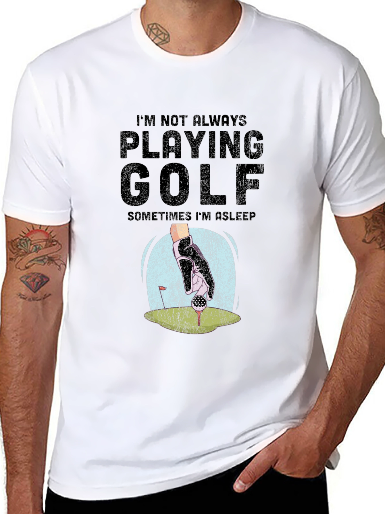 Camiseta Negra Golf: No Siempre Juego A Veces Duermo