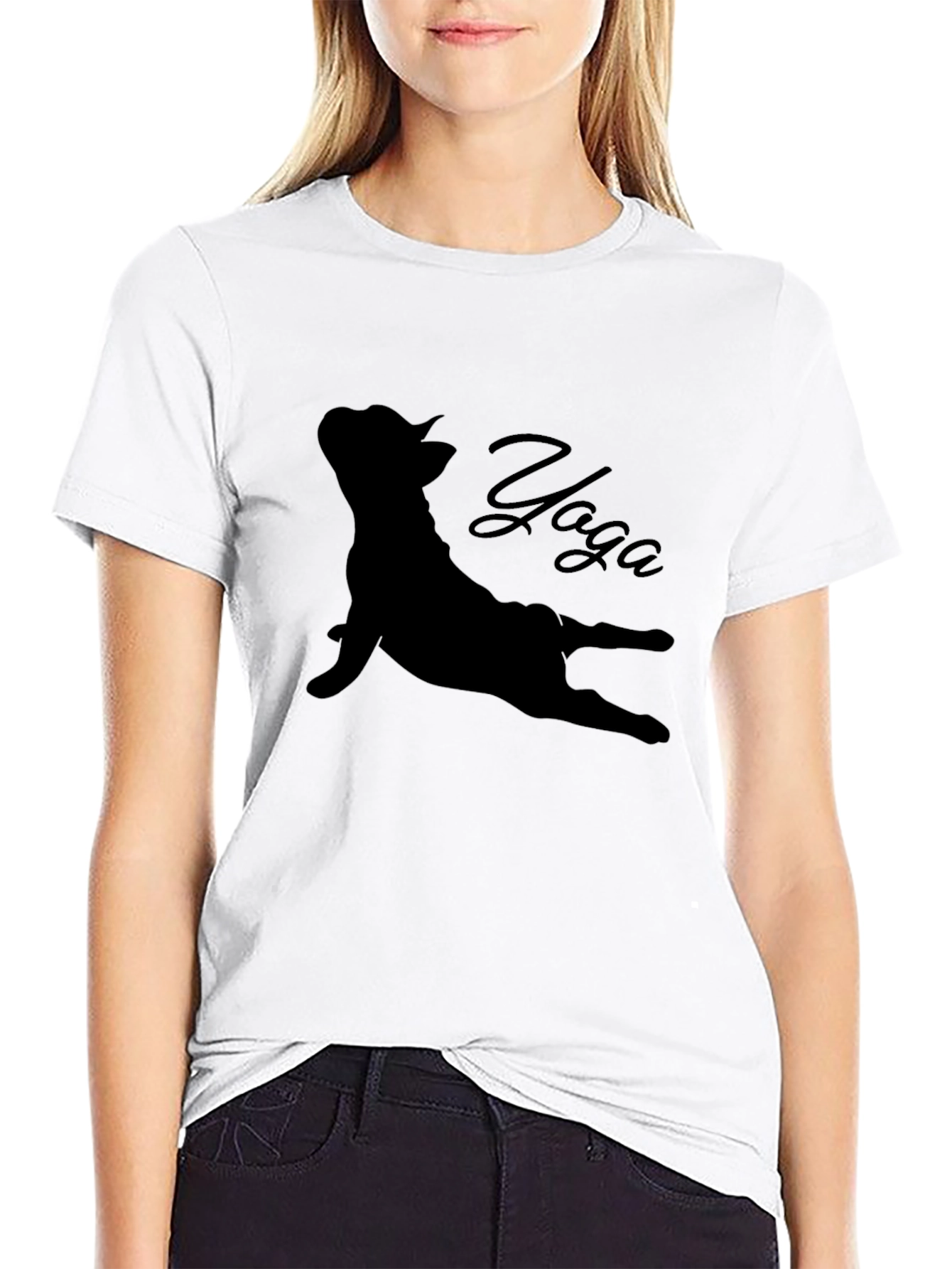 Camiseta Negra con Diseño de Yoga para Hombre
