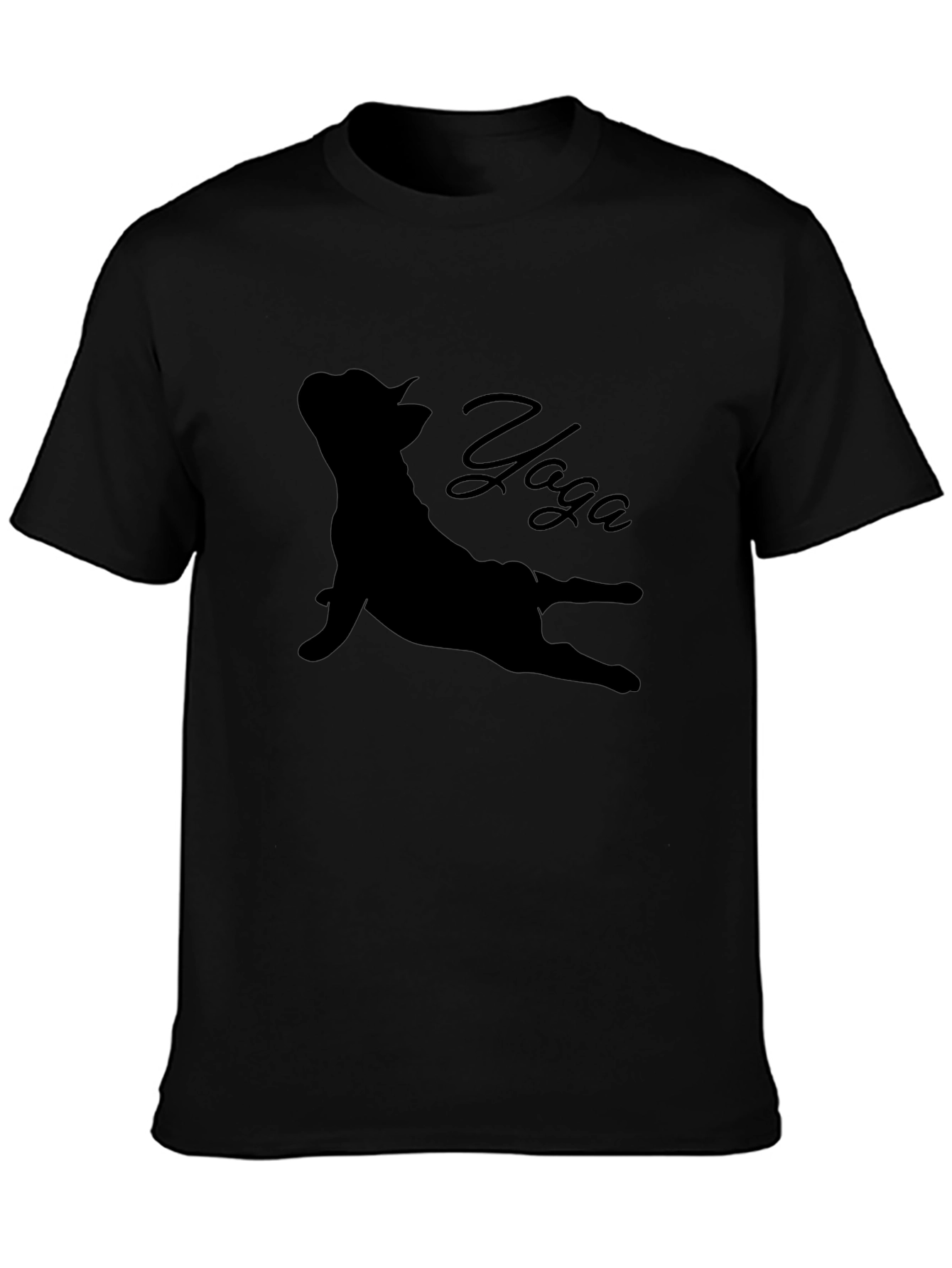 Camiseta Negra con Diseño de Yoga para Hombre