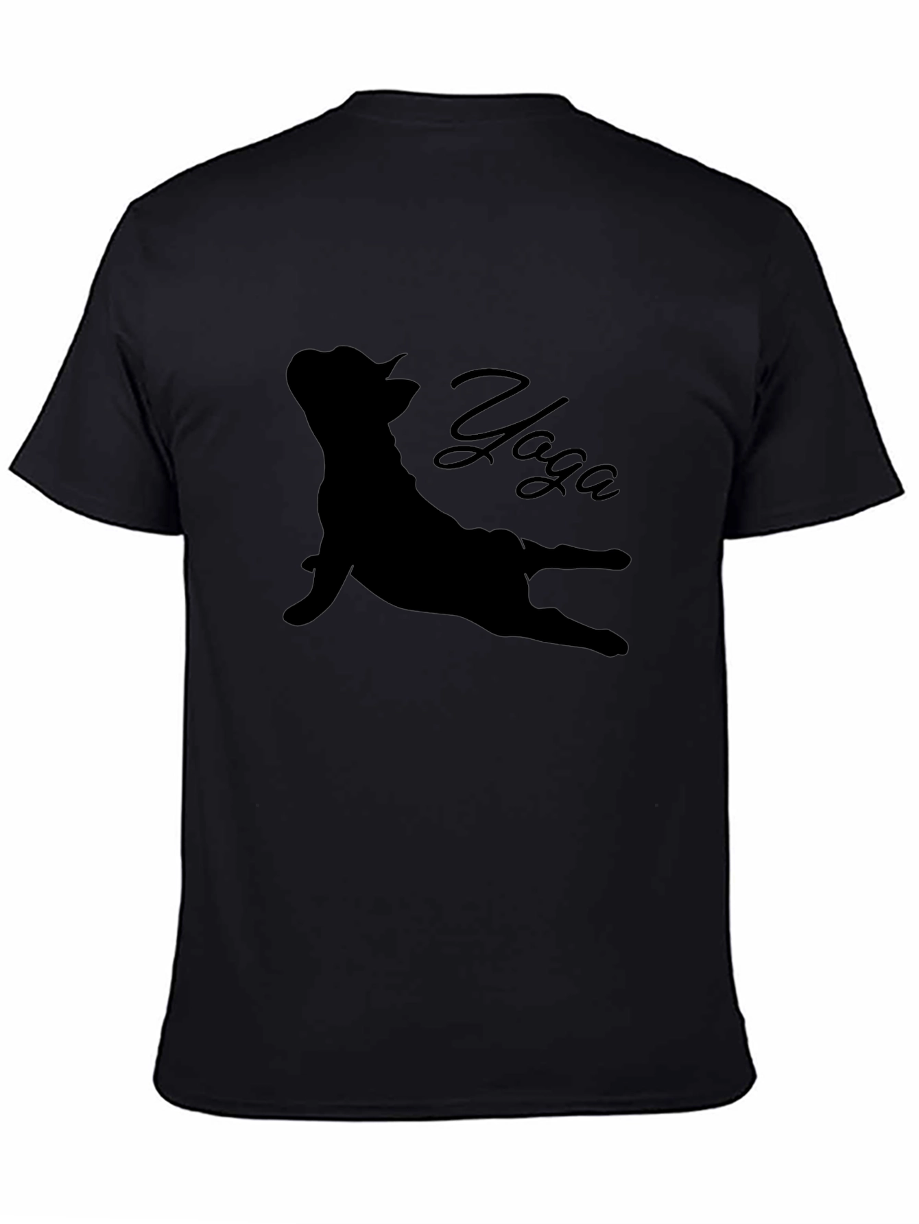 Camiseta Negra con Diseño de Yoga para Hombre