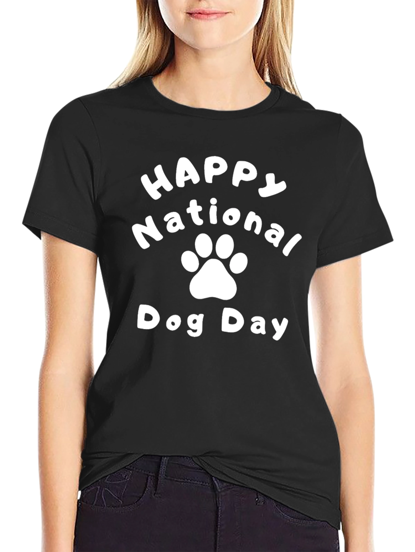 Camiseta Negra de Día Nacional del Perro