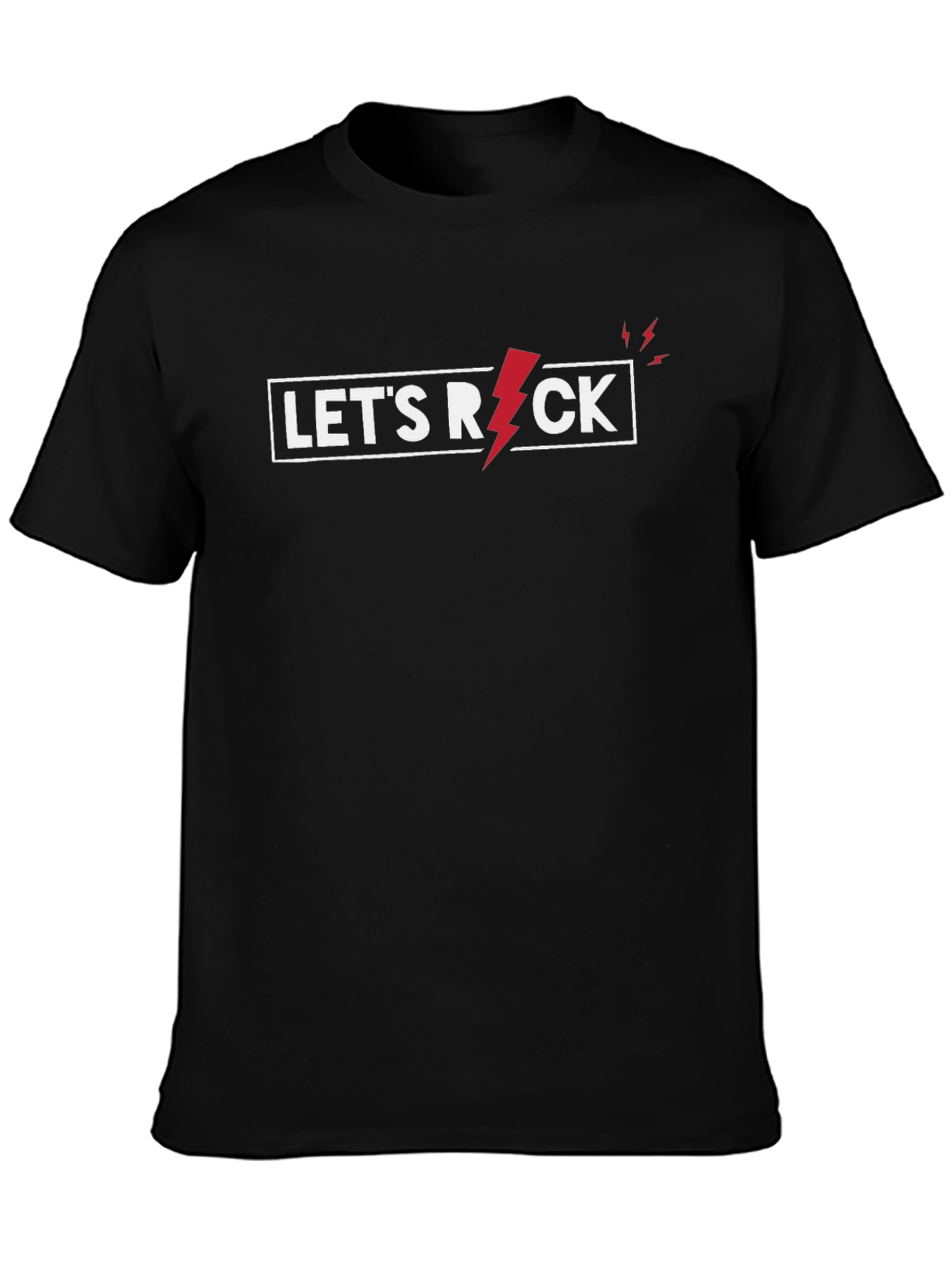 Camiseta Negra Lets Rock para Hombre
