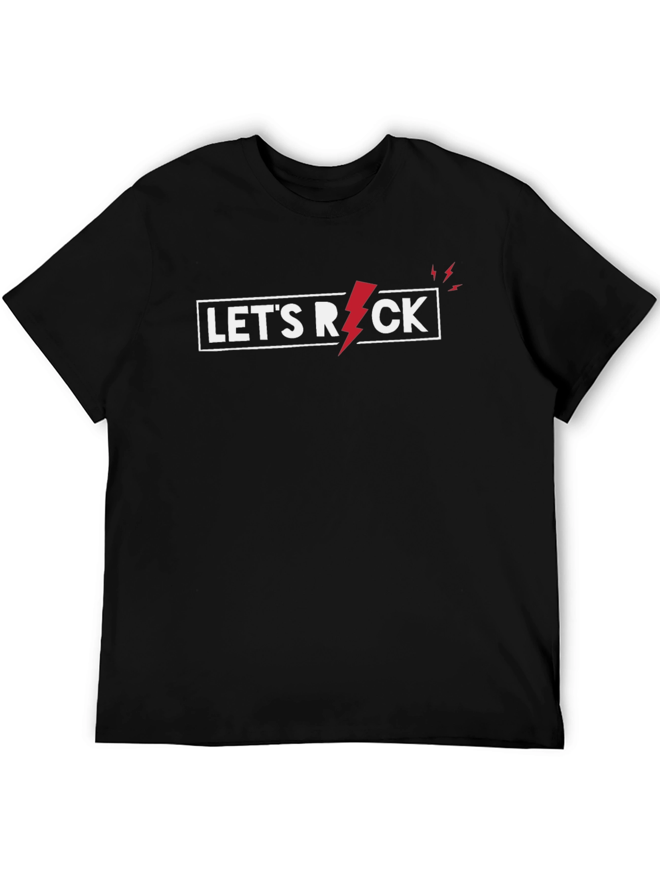 Camiseta Negra Lets Rock para Hombre
