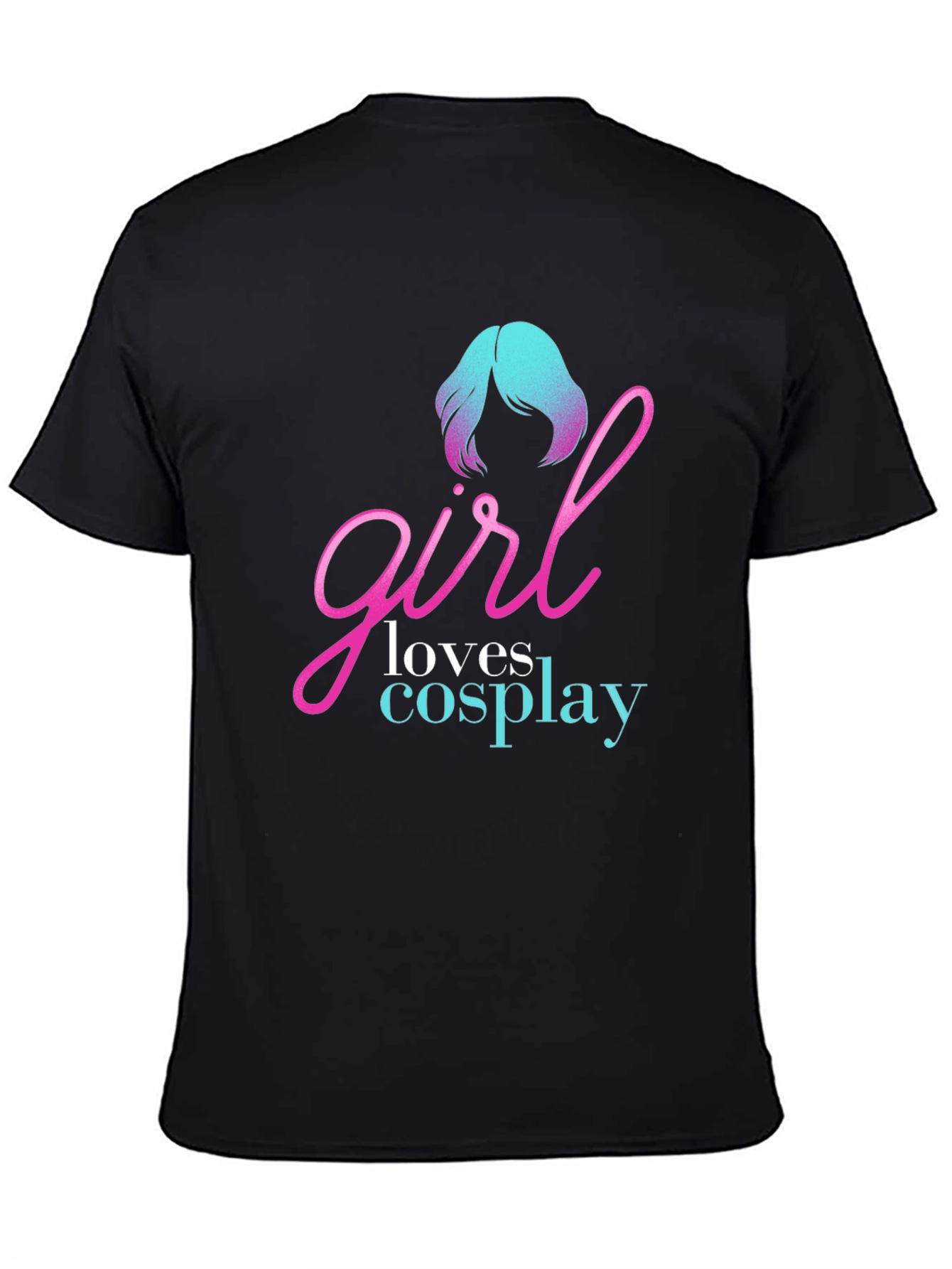 Camiseta Negra Girl Loves Cosplay para Hombre