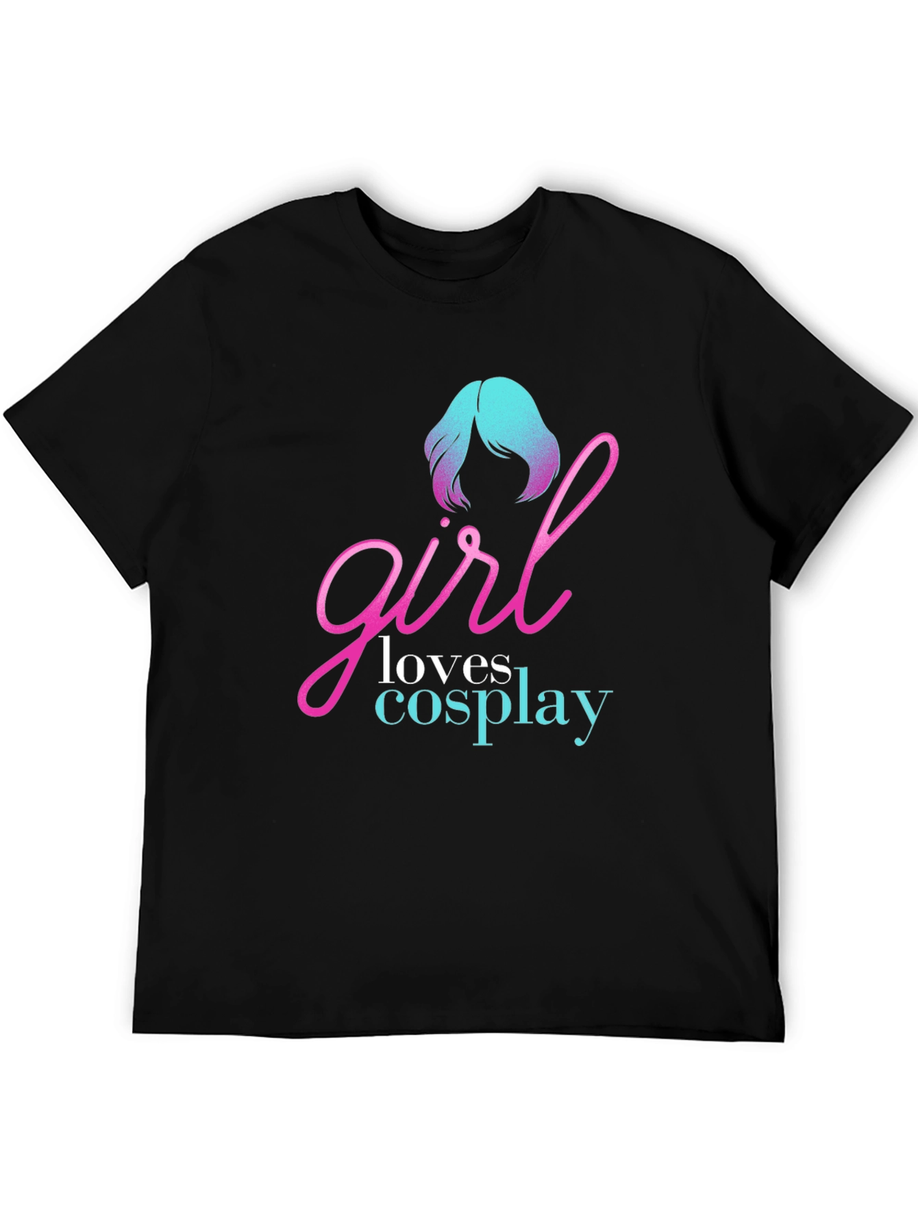 Camiseta Negra Girl Loves Cosplay para Hombre