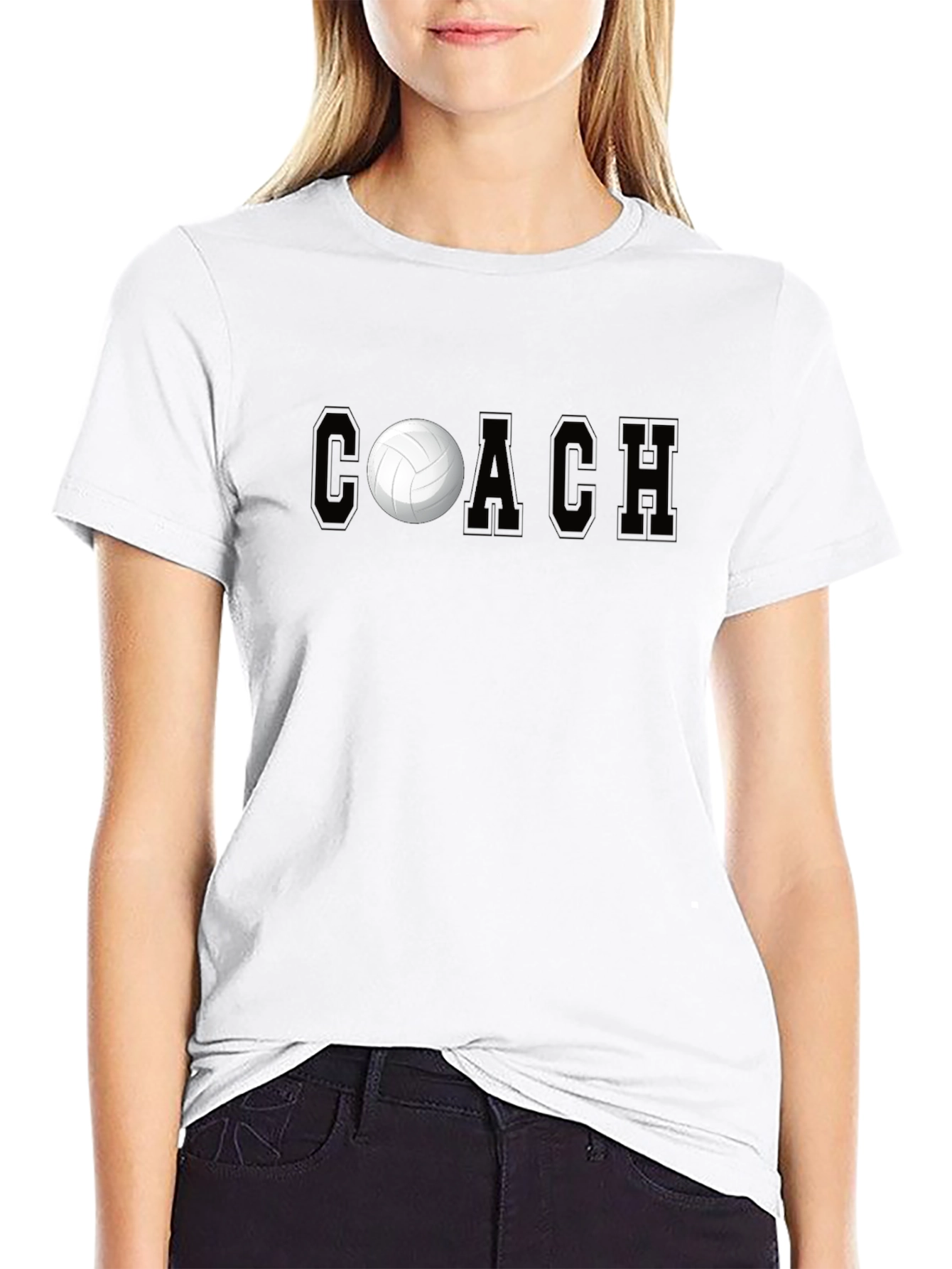 Camiseta Coach de Voleibol Negra para Hombre