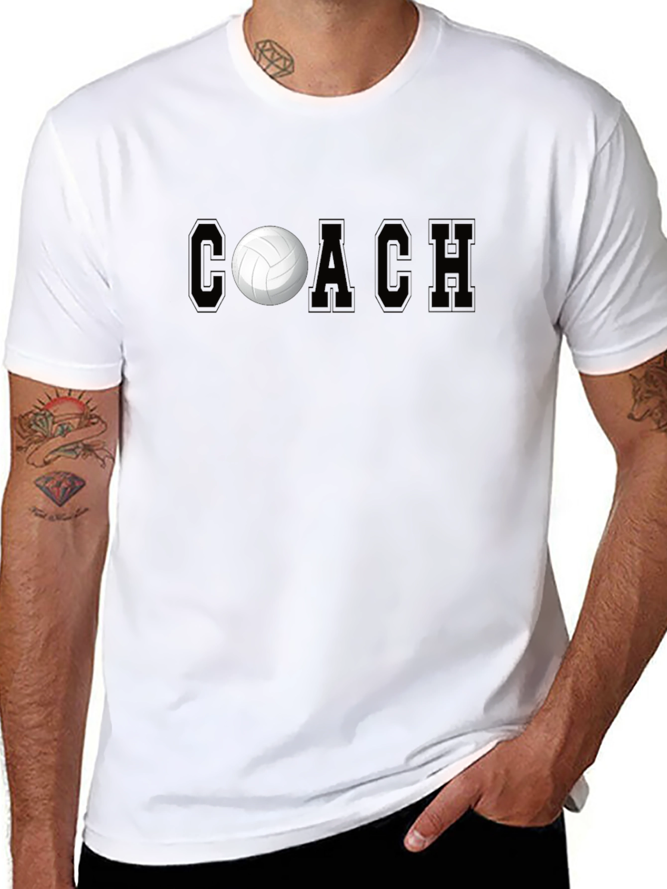 Camiseta Coach de Voleibol Negra para Hombre