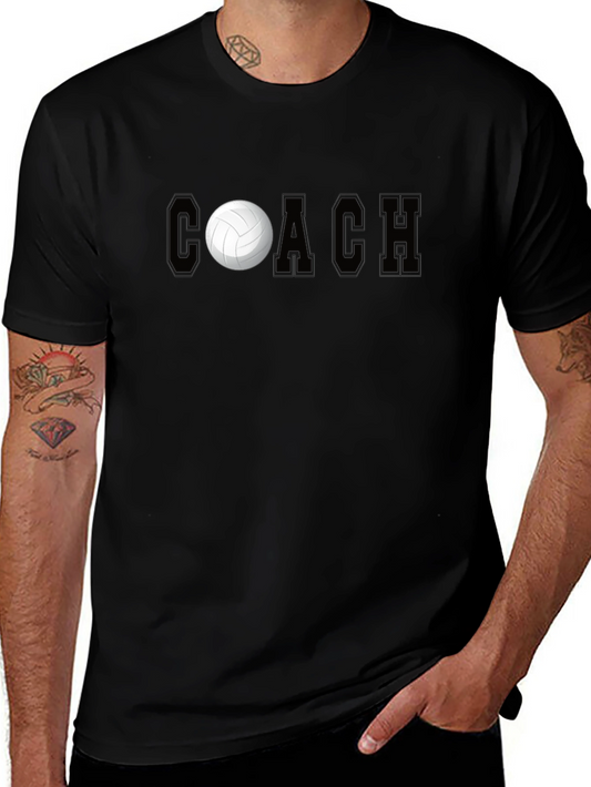 Camiseta Coach de Voleibol Negra para Hombre