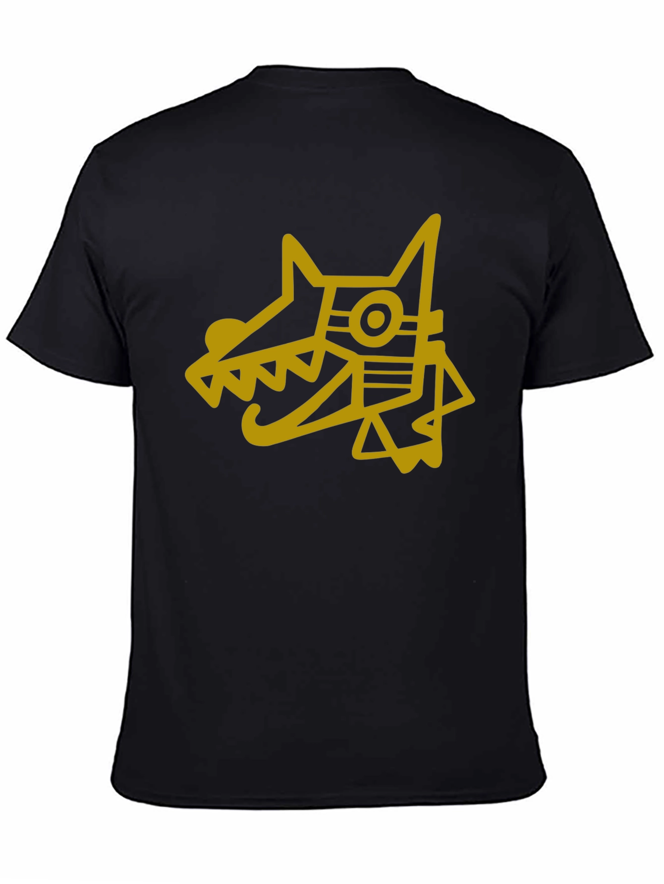 Camiseta Hombre Negra Diseño Perro Azteca