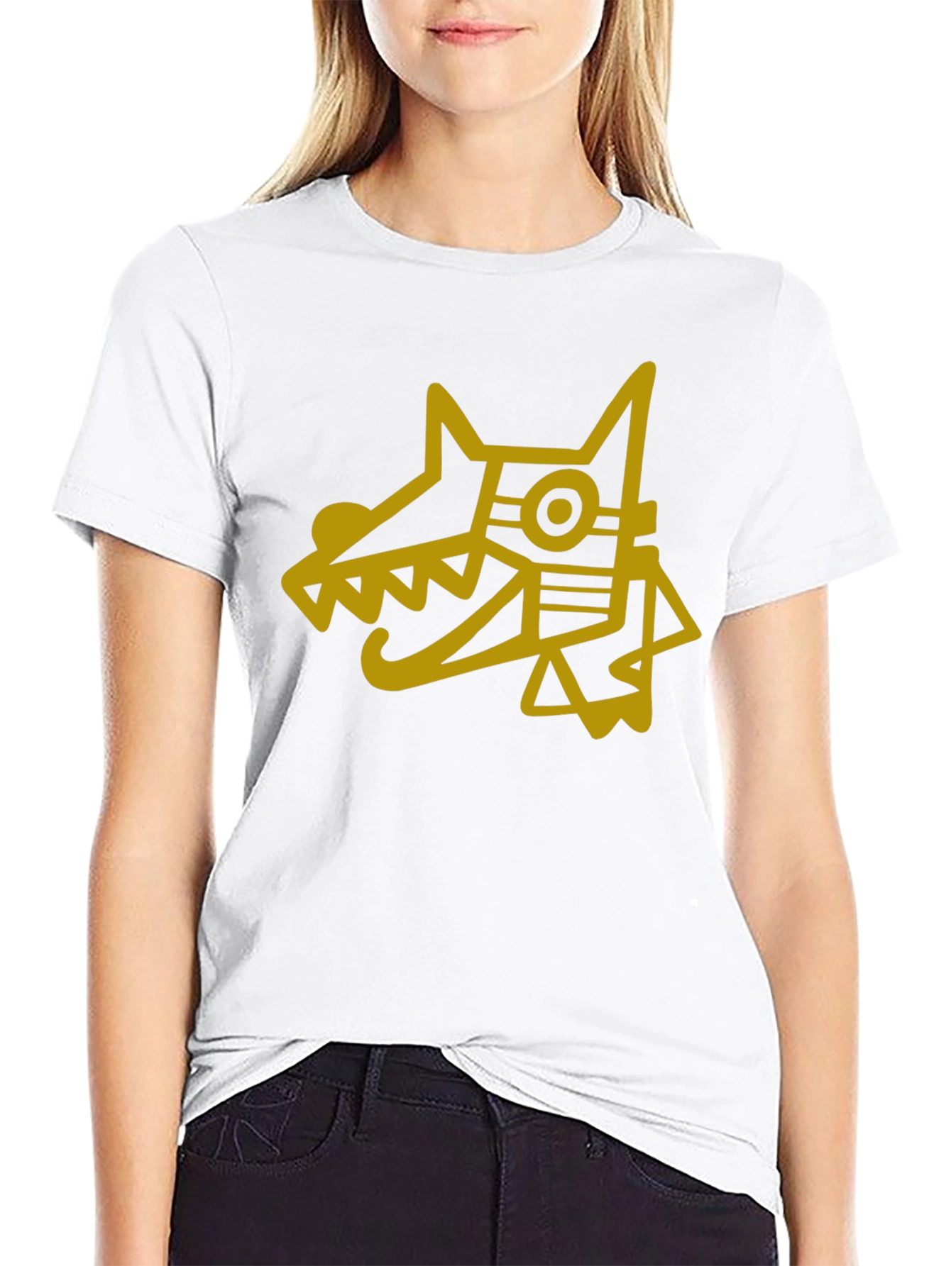 Camiseta Hombre Negra Diseño Perro Azteca