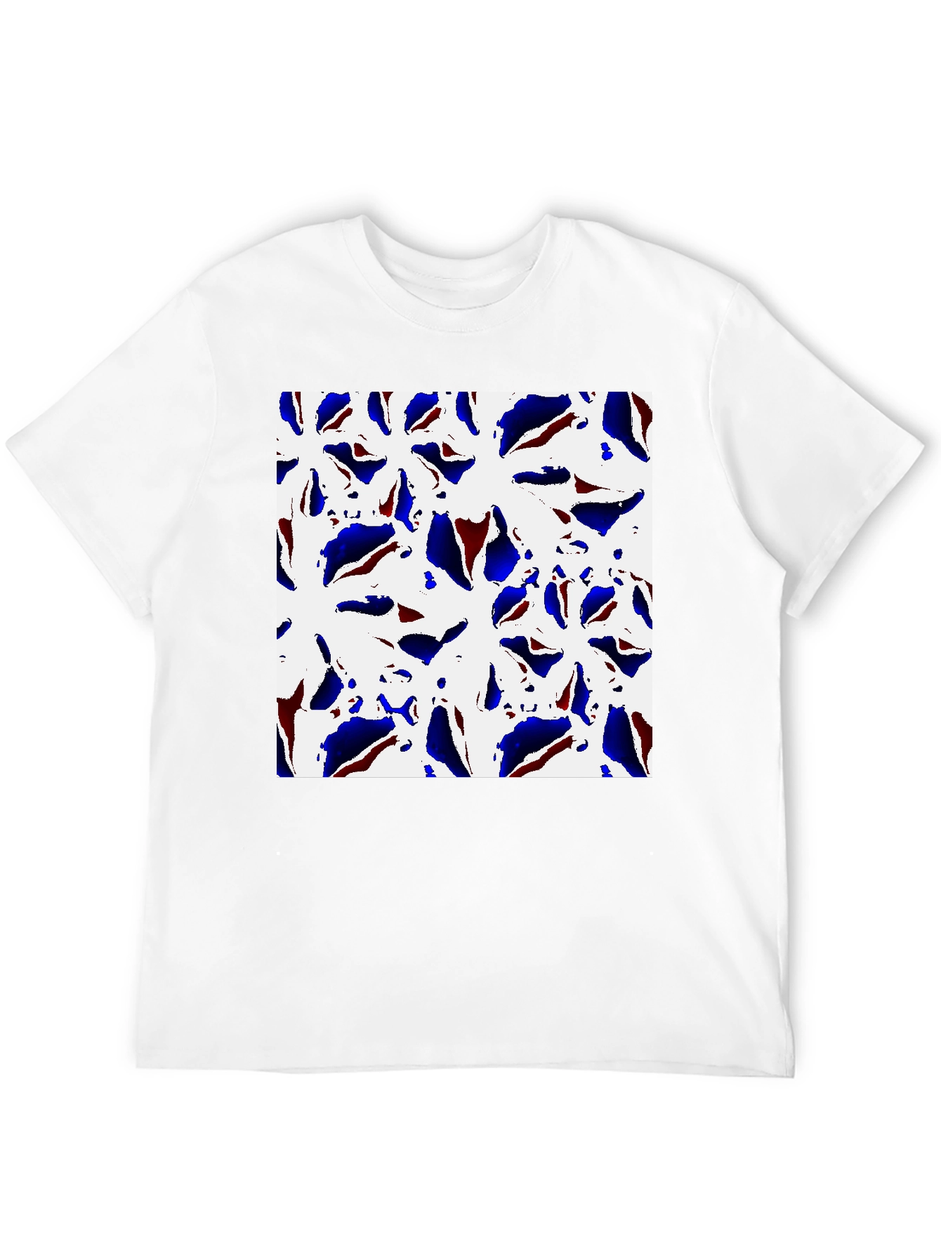 Camiseta Negra Estampada con Diseño Floral Abstracto